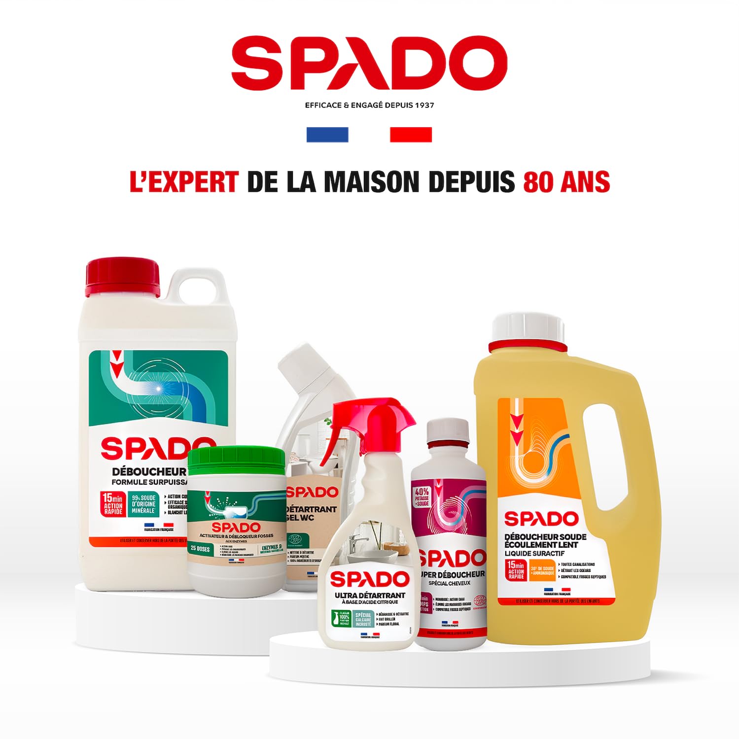 SPADO - Décap'choc rénovateur WC - Formule surpuissante - désinfecte et désodorise - Spécial cuvettes encrassées - Sans danger pour l'émail et canalisations - 3 L - Fabriqué en France
