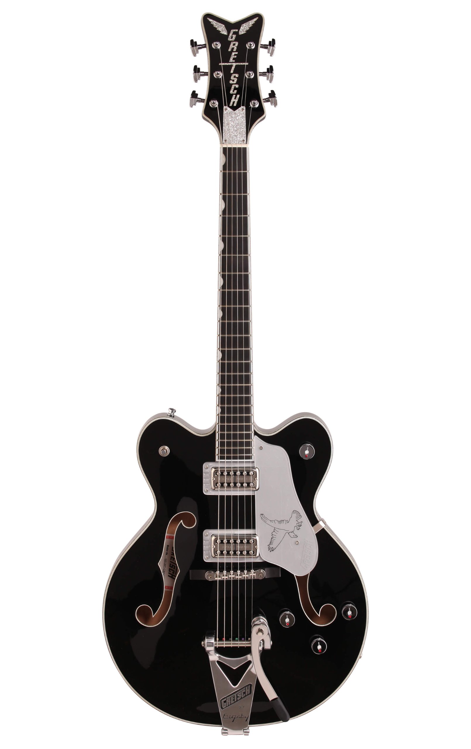 Amazon.com: Gretsch guitarras g6139t-cbdcsl Plata Centro de Falcon Block  Doble Cutaway Con Bigsby trémolo Negro con plata Sparkle encuadernación :  Instrumentos Musicales