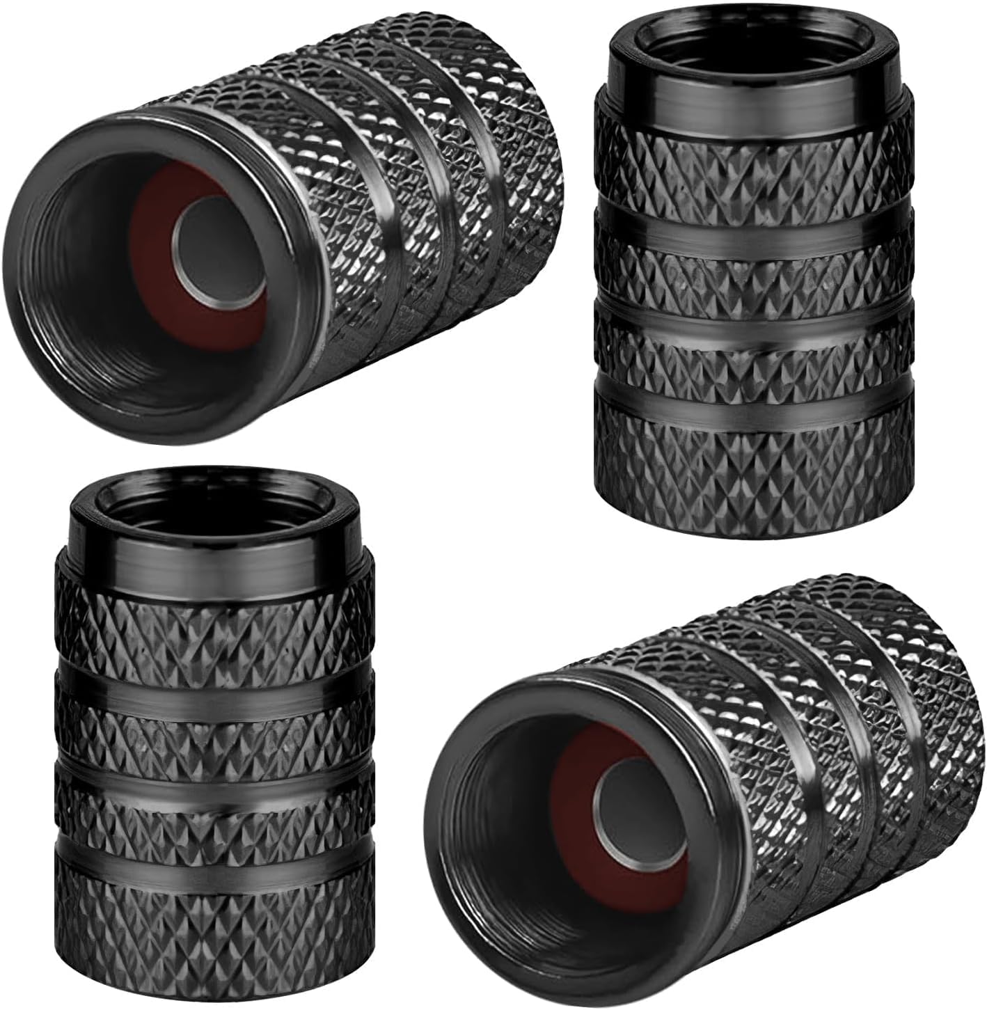 4 Pieces Tire Valve Stem Caps for Lexus NX300h NX300 NX200 2015-2017, Aluminum Car Tyre Tire Valve Stem Cover Caps Alloy Leak-Proof Car Tire Accessories,Black