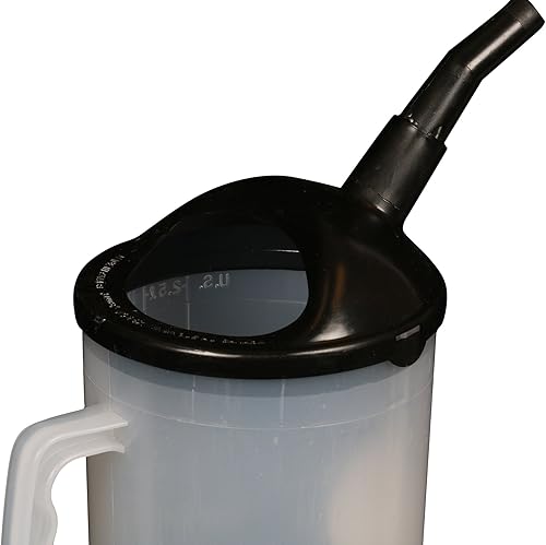 WirthCo 94026 Funnel King - Contenedor de medición graduado resistente con boquilla negra, capacidad de 87 onzas