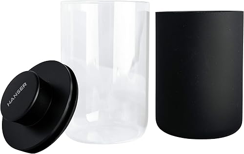Miniatura 8 de Hanser | Tarro de almacenamiento de vidrio | Recipiente de vidrio hermético (9.5 fl oz) | Tapa de aluminio con anillo de sellado | Incluye cubierta