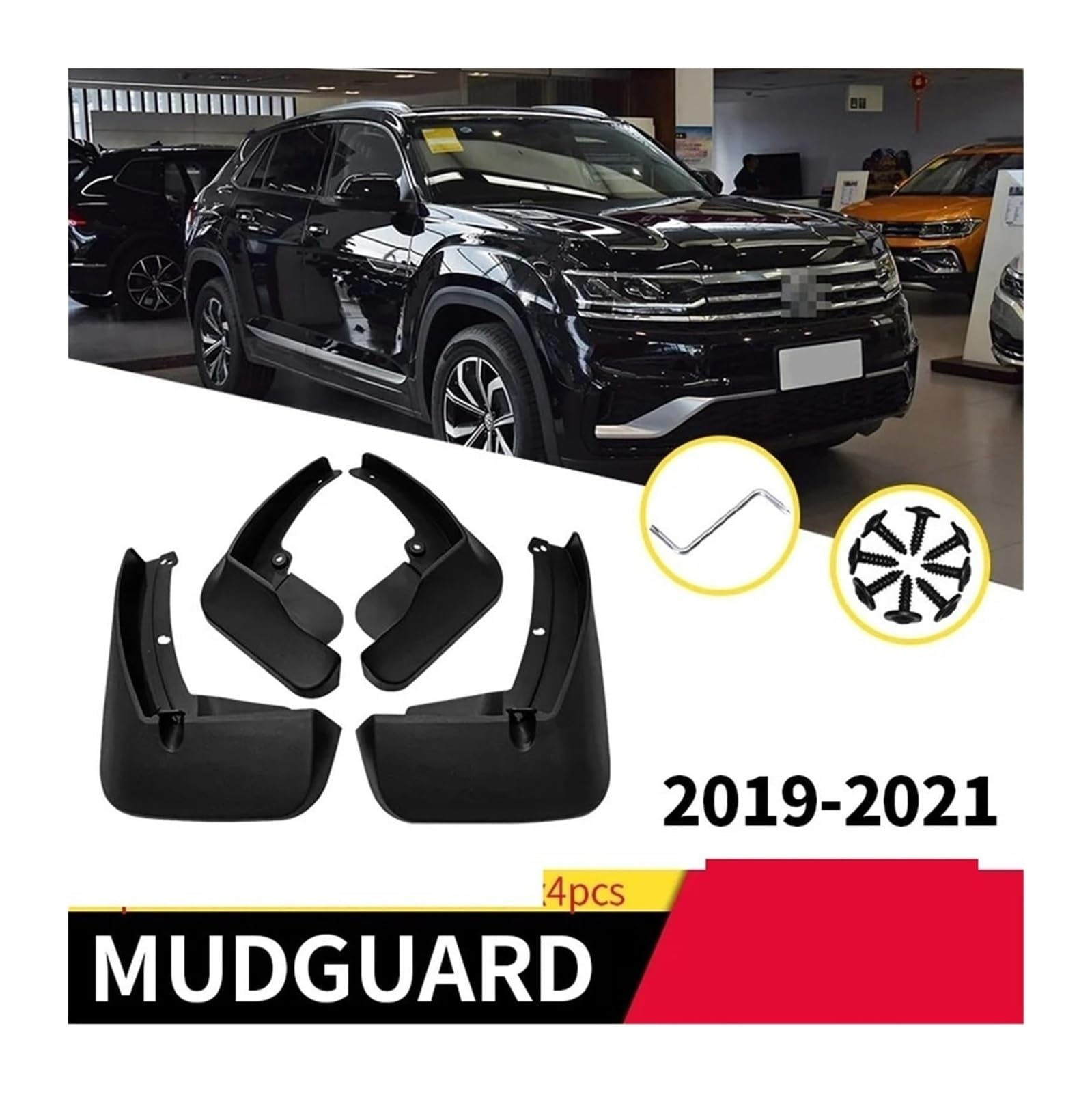 Für VW Für Teramont X 2019-2024 Kotflügel Vorne/Hinten Räder Splash Fender Auto Zubehör Kotflügel Set(2019-2022)