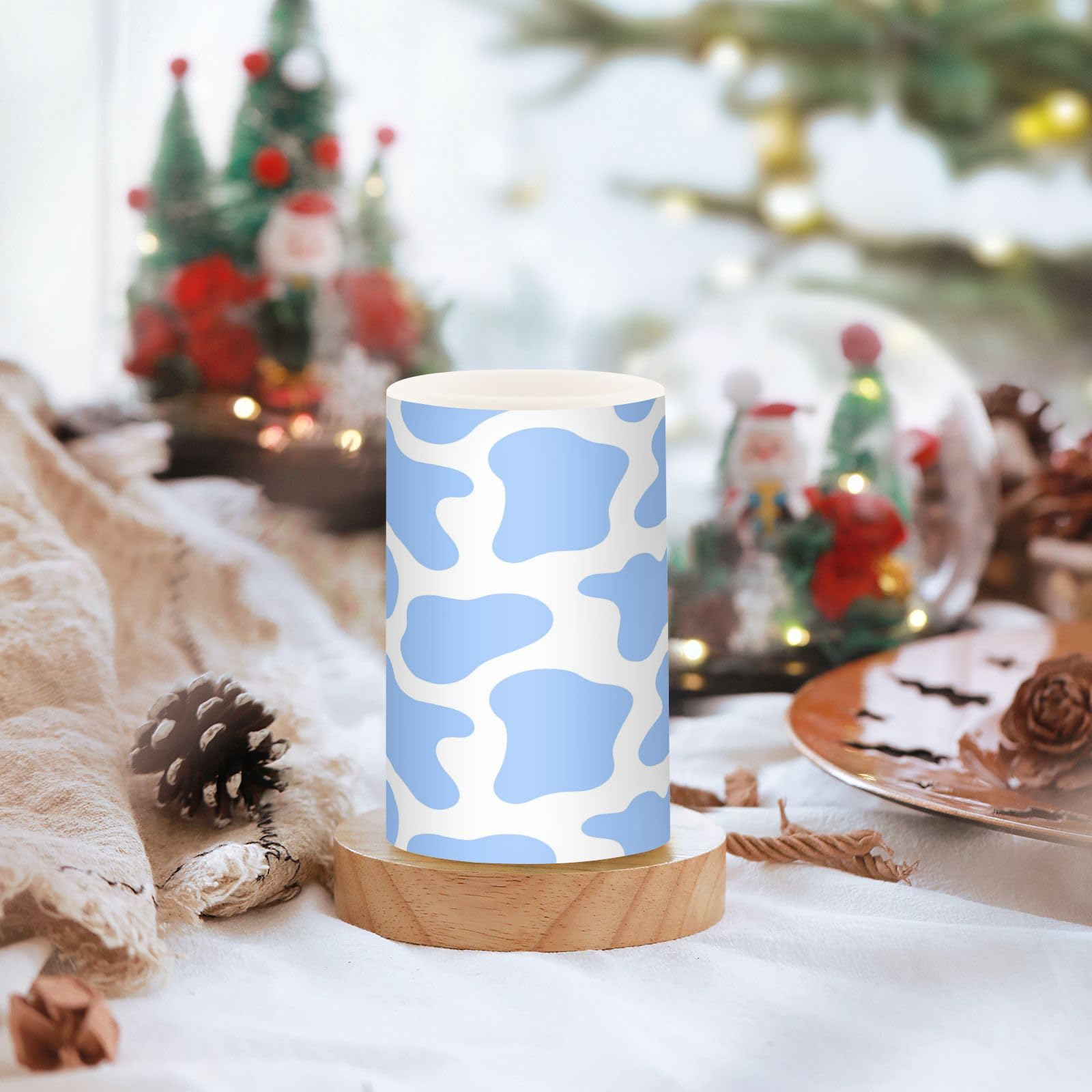 Candele Led Senza Fiamma Con Timer E Telecomando – Simpatica Mucca Highland E Fiori Secchi, Ideali Per Atmosfera Festosa In Casa - 2