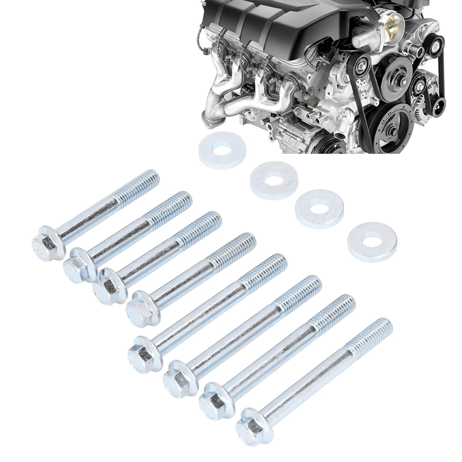551412, Vis longue durée M10 x 1,5 - Spécification OE - Vis de support de moteur en métal à haute résistance - 7,8 cm - 9,8 cm - Pour moteurs GM LS LT Series