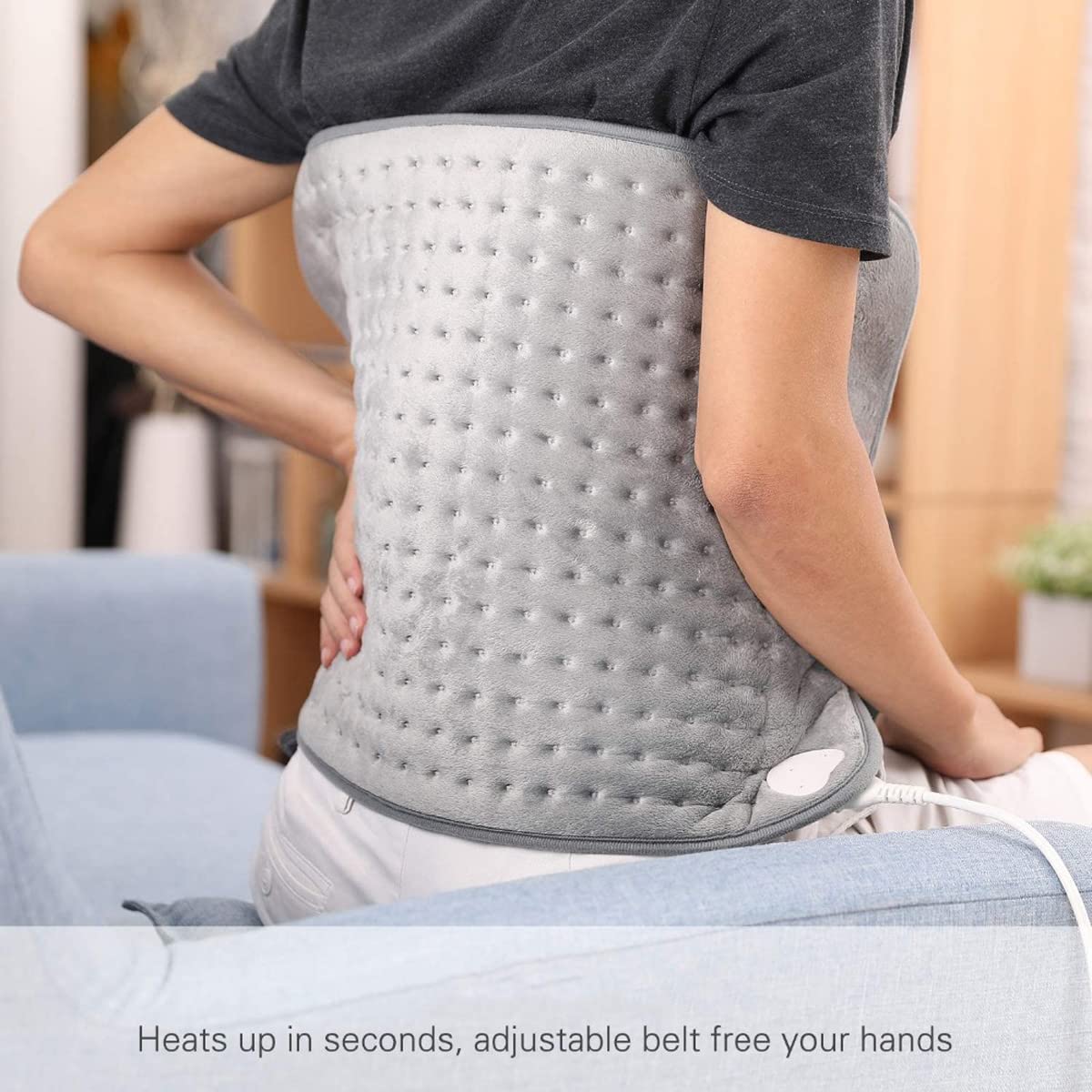 Cuscino Termoforo Elettrico, 40x76CM Coperta Elettrica con 6 Livelli di Riscaldamento, 2h Spegnimento Automatico, Uso Secco/umido Cuscinetto Riscaldante per Alleviare Il Dolore Lombare A(Size:Grande)