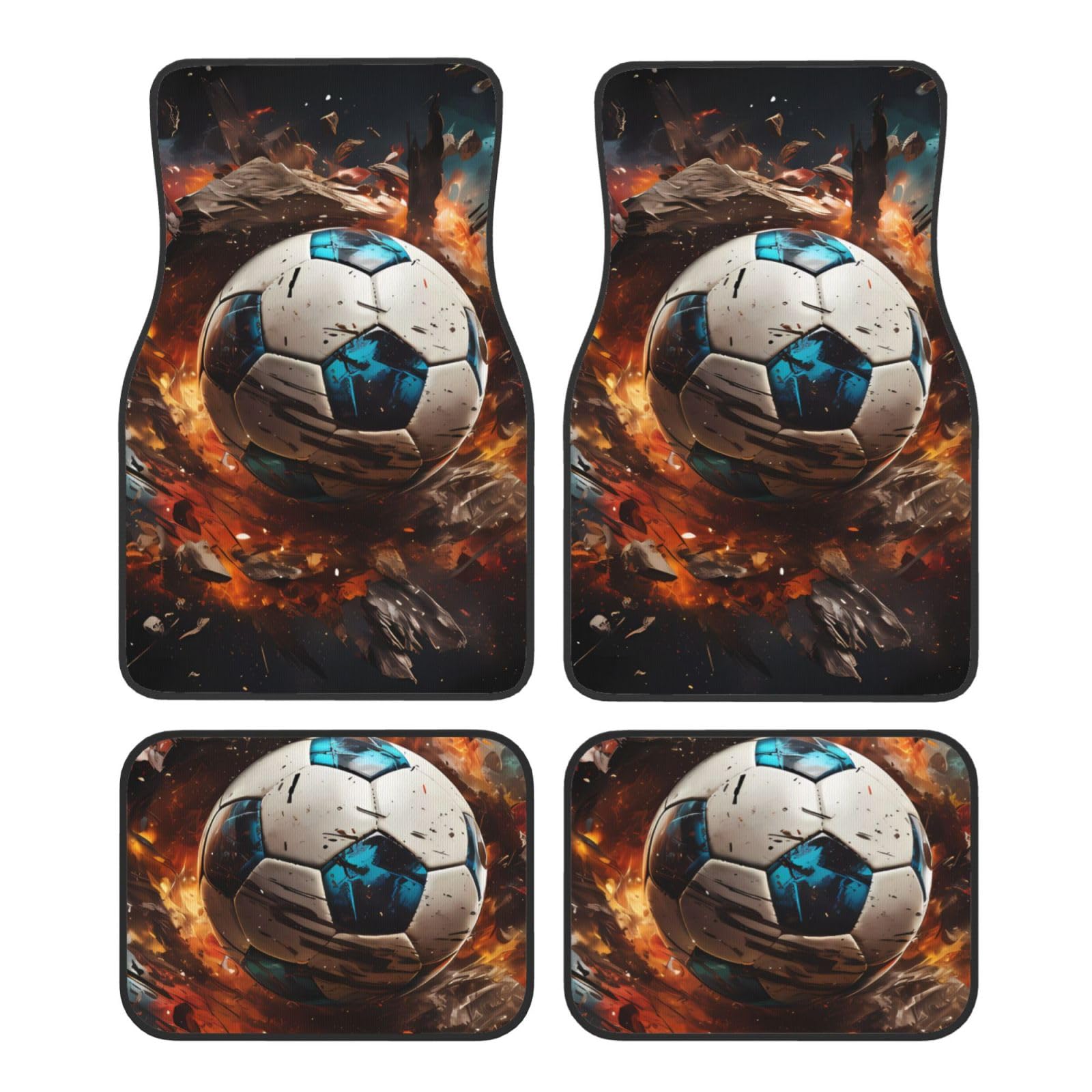Firecracker Soccer Crystal Tapis de voiture en velours - Accessoires d'intérieur pour camionnettes, berlines, camions, etc.