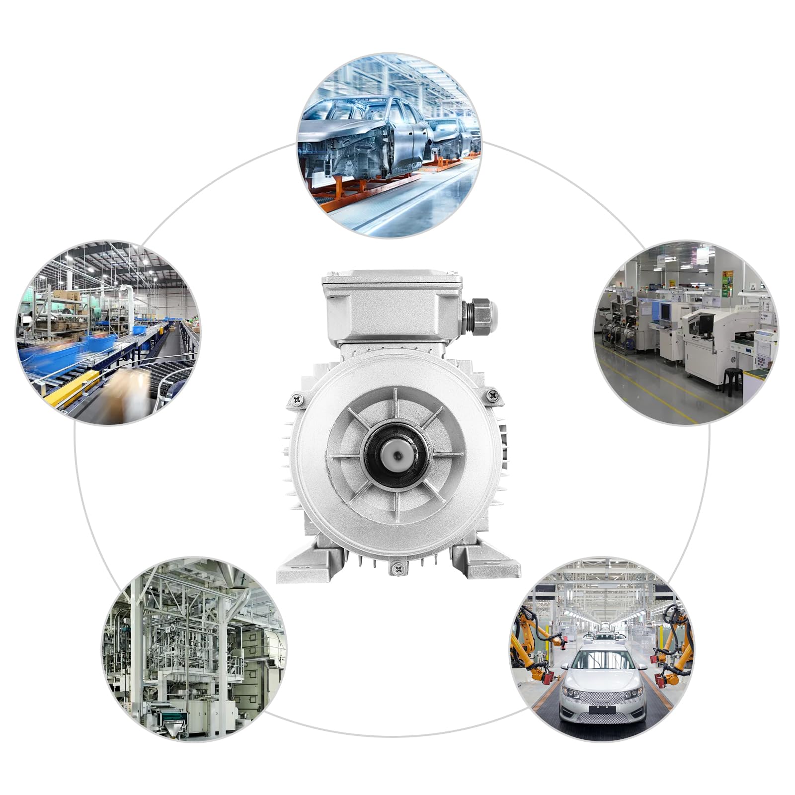 Elektromotor Drehstrommotor Aluminiumgehäuse Kupferspule Industriemotor Schutzklasse IP55 für Maschinenbau Transporttechnik und Lüfter (Wellendurchmesser 19mm, 1100W)