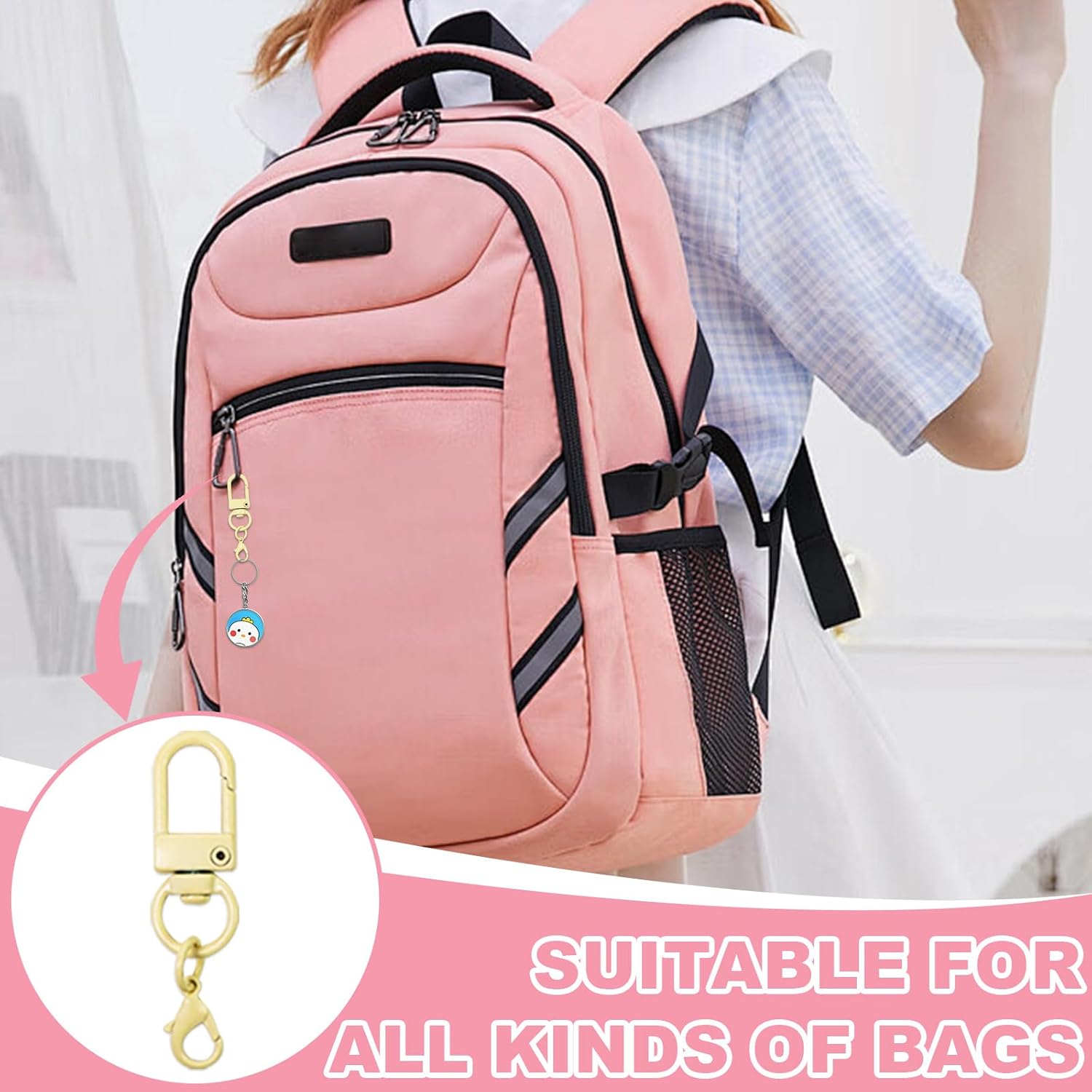 60 Pcs Colorful Metal Double Head Lobster Claw Clasps, Swivel Lanyards Snap Hooks, Jewelry Making Accessories for Handbag, Jewelry, Zipper Pulls, Key Chains (Multicolor) - Image 6