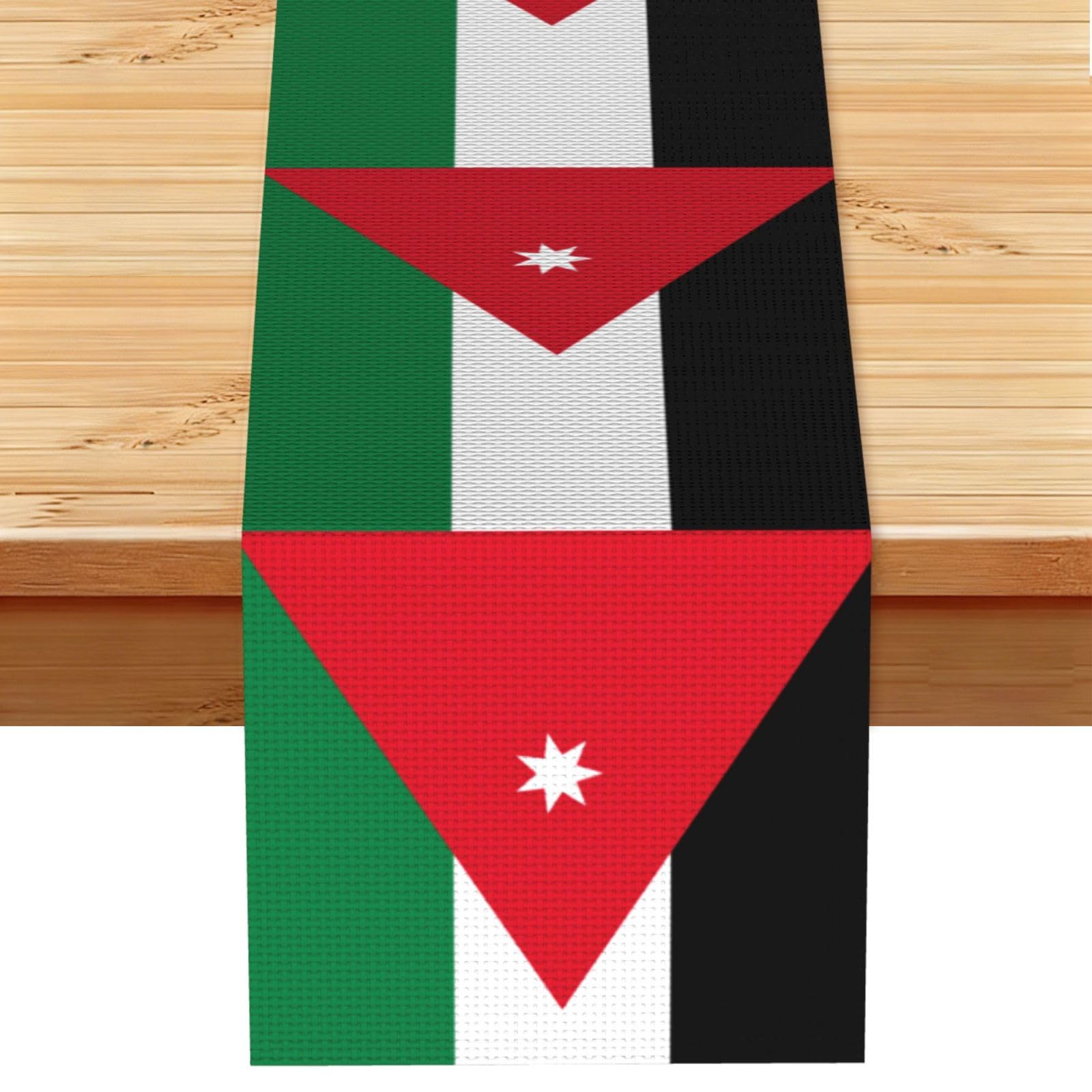 Jordanian flag Table Runner 13x72 Inch Dining Decor
