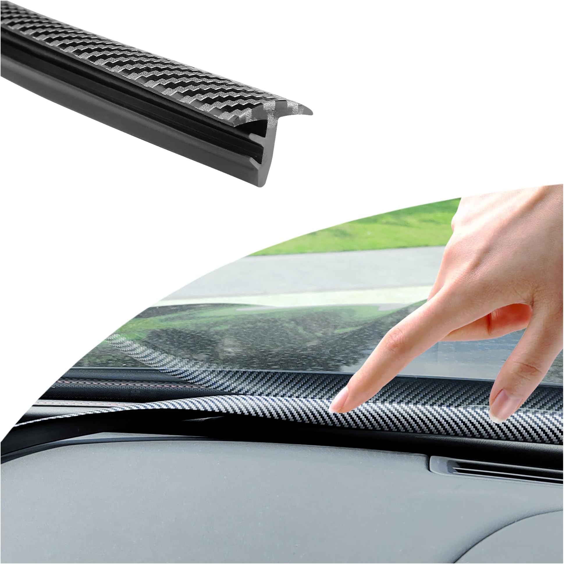 5.2Ft Car Window Seal Strip for Dashboard Cool Carbon