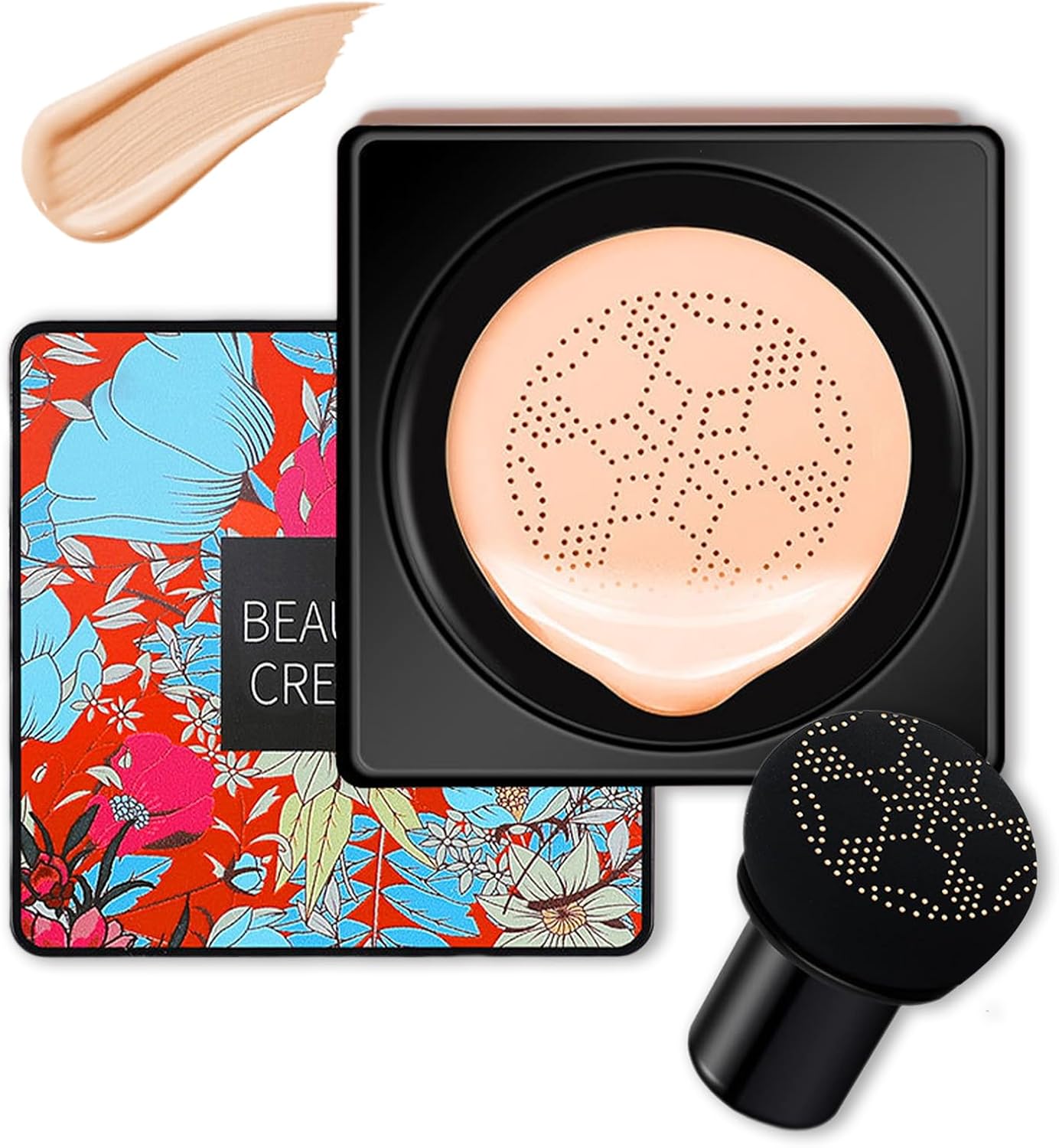 Mushroom Head CC Cream, vochtinbrengende cushion foundation, waterdichte verhelderende pigment concealer, perfecte afdekking, primer, duurzame BB Cream (natuurlijk)