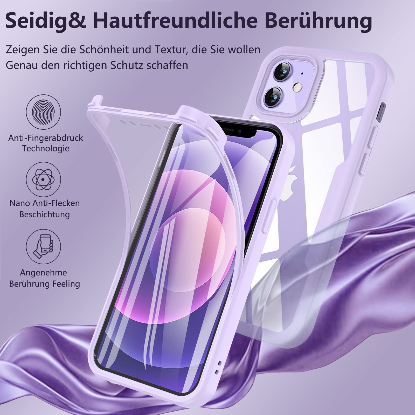 Custodia Folmecket Per IPhone 12 Pro Con Pellicola E Supporto Girevole 360° - Metallo E TPU Anticaduta - Rosso