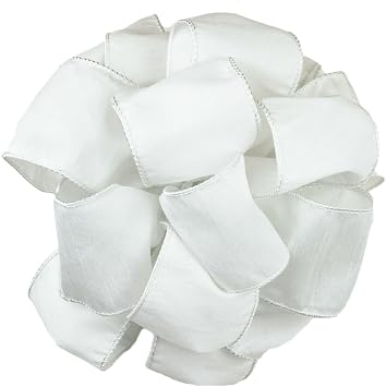 Offray Wired Edge Anisha Craft Ribbon, 2-1/2-Inch Wide by 10-Yard Spool, White