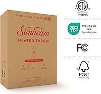 Vista 10 de Sunbeam Electric Throw Royal Luxe Microplush Heated Blanket, 4 Heat Settings, 4-Hour Auto Shut-Off, Fast Heating, Warm and Cozy, Grey Rodeen Plaid