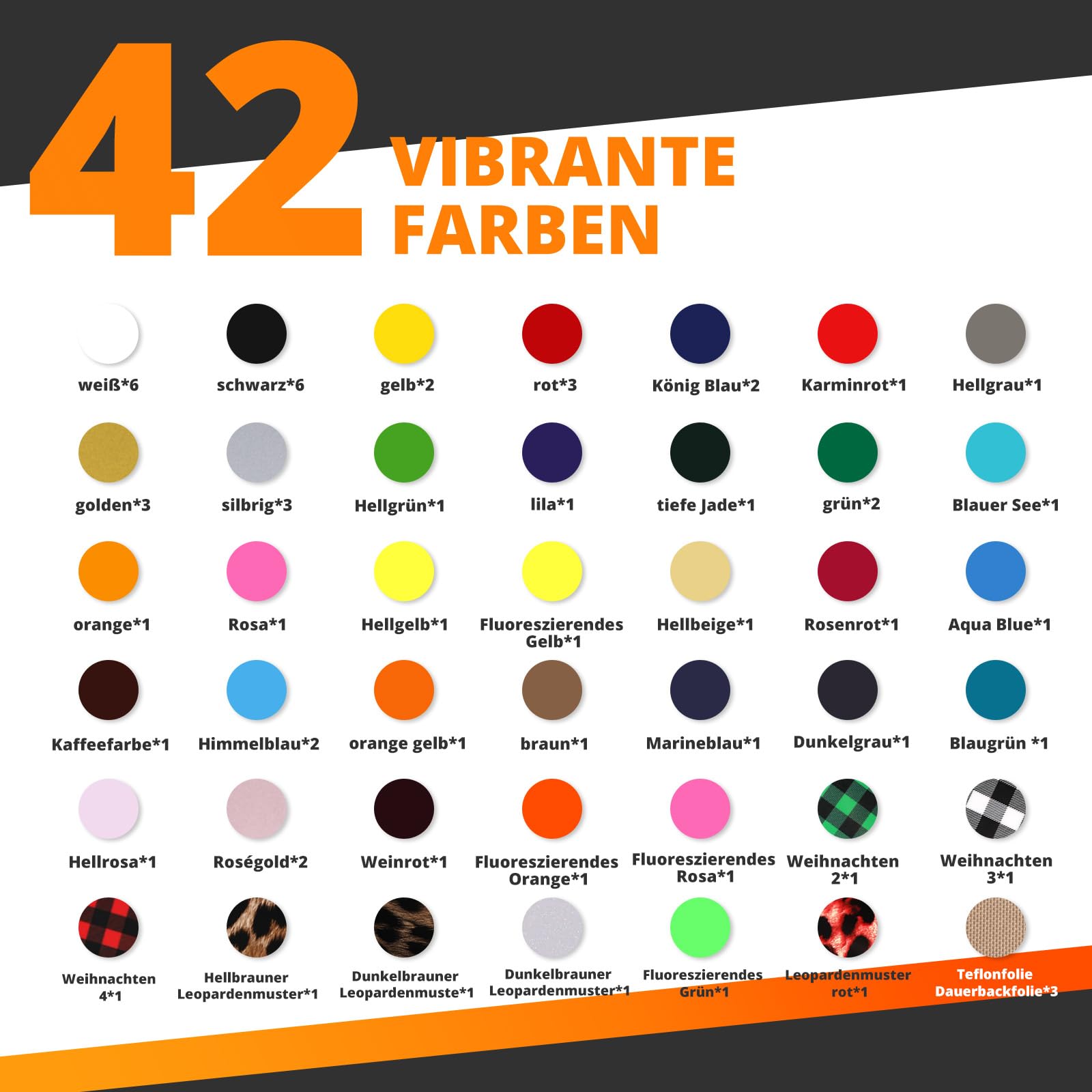 HTVRONT Plotterfolie Textil - 65 Stück, 41 Stil Flexfolie, Entgittern einfach & Farben kräftig & Aufbügeln leicht Plotterfolie - 12X10in Plotter