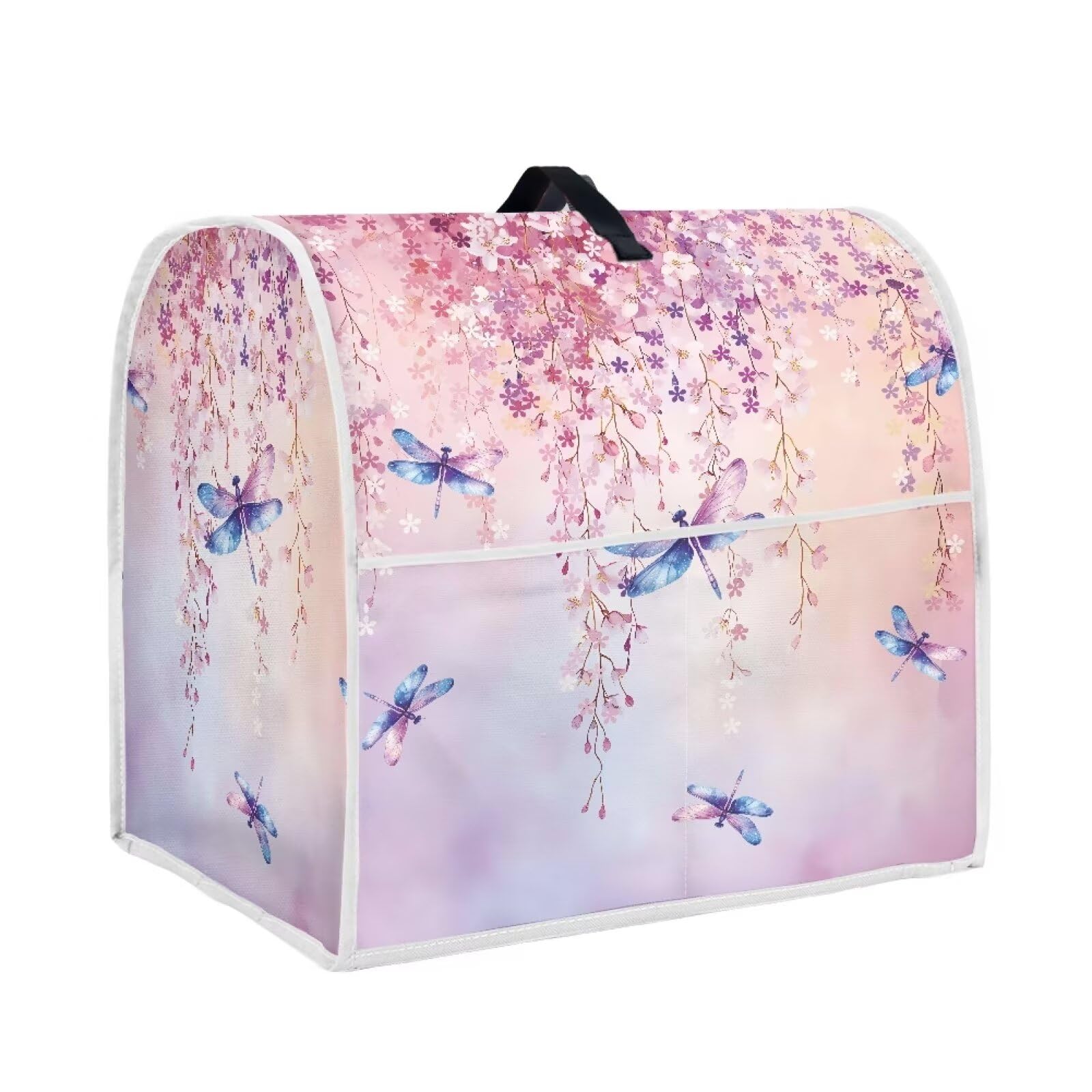 YUVAMAGIMO Flower Butterfly Kitchen Appliance Covers Mixer Cover with Pocket & Handle Stand Mixer or Coffee Maker Covers Dust Cover for 4.5-5 Quart Kitchen Mixers Machine Washable Reusable