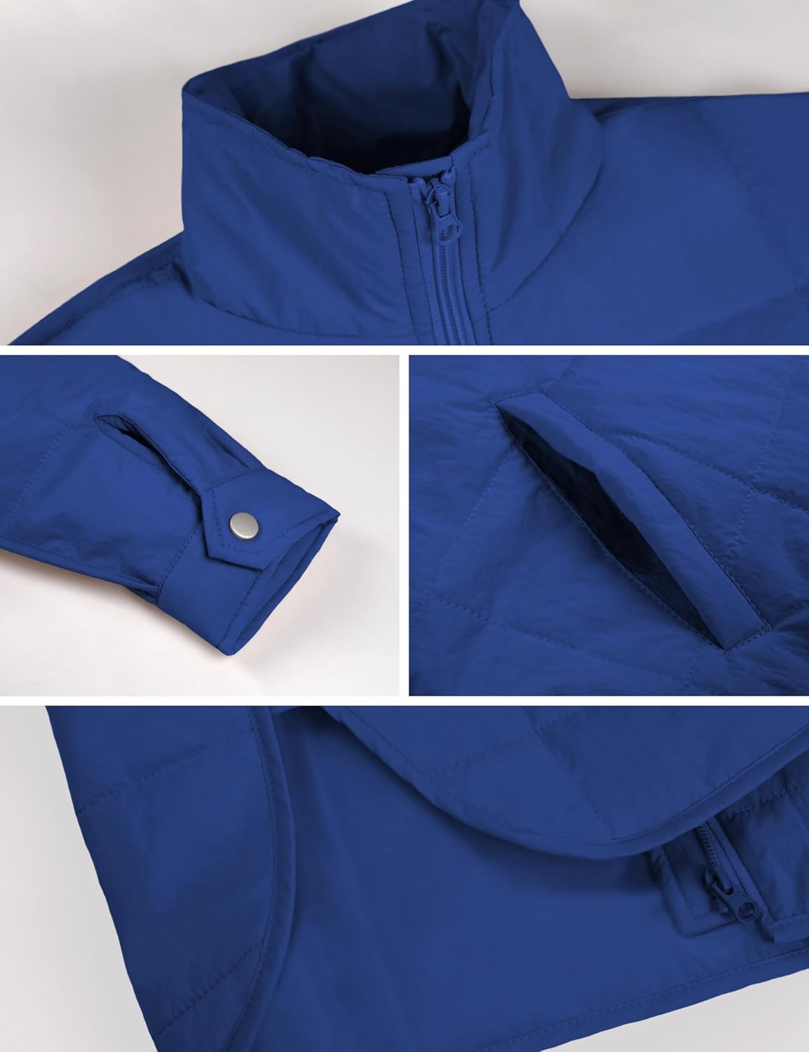 Xiaoxuemeng Womens Quilted Puffer Jacket Zip Up Lightweight Padded Coat Outwear with Pockets - Image 4