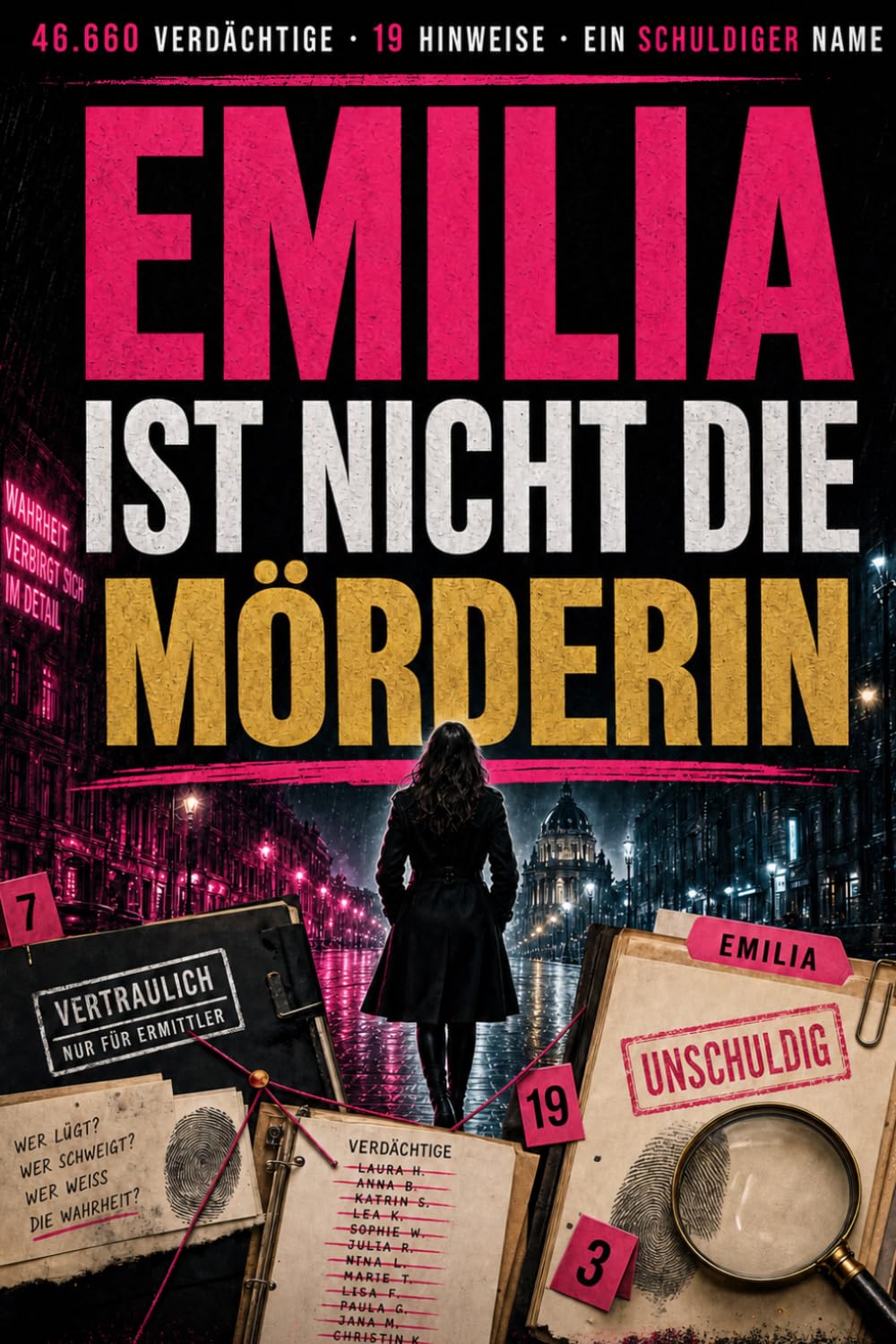 Emilia ist nicht die Mörderin: 46.660 Verdächtige, 19 Hinweise und nur ein schuldiger Name – Ein interaktives Krimi-Rätselbuch zum Miträtseln und Ausschließen