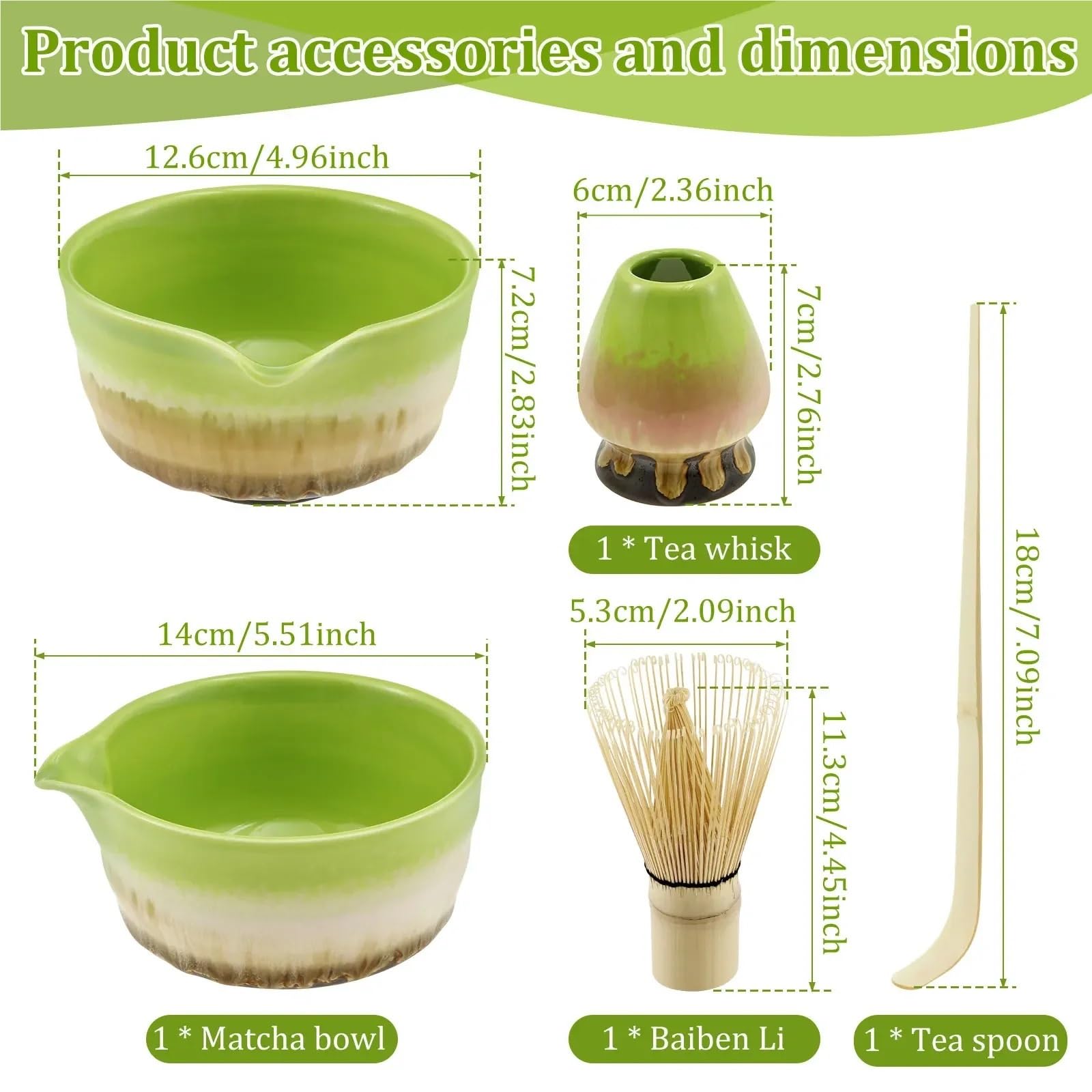 Matcha-Teeservice 4-teiliges Matcha-Schneebesen-Set, elegantes Matcha-Herstellungsset, inklusive Matcha-Schale mit Öffnung, Matcha-Schneebesenhalter, Matcha-Schneebesen-Tee