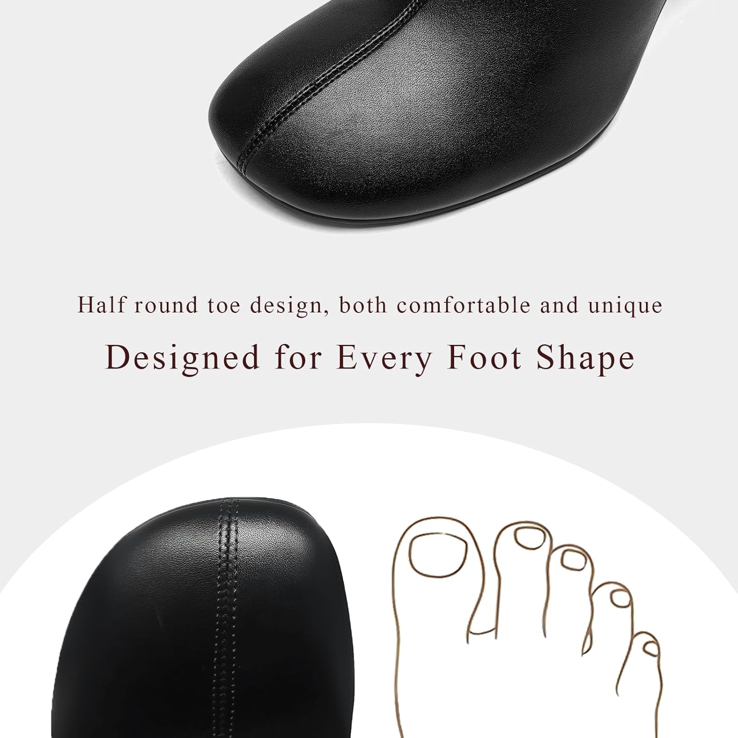 TEAIEUI Knee High Boots for Women Chunky High Heel Round Toe Tall Long Boots with Side Zipper