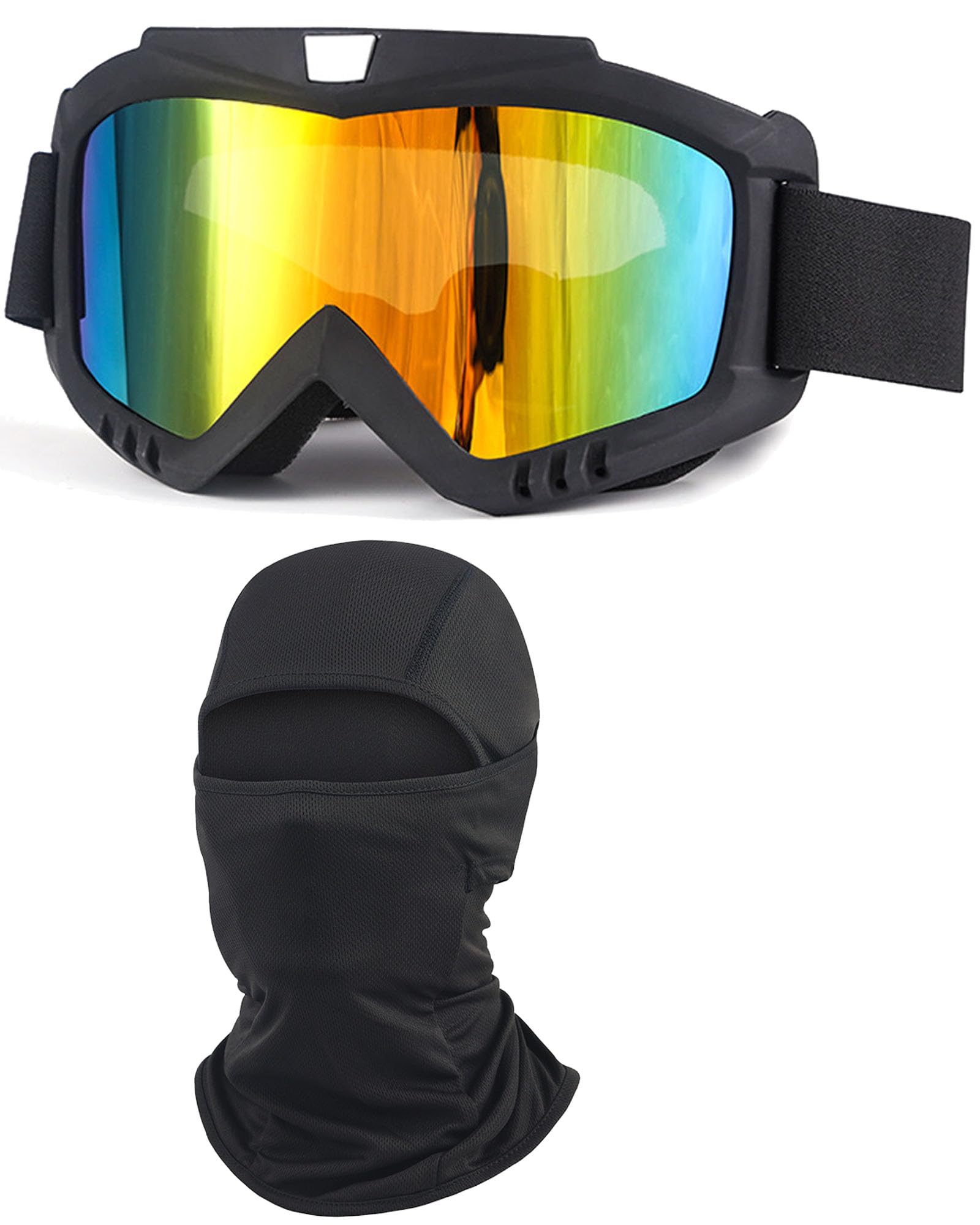 Dirt Bike Goggles with Balaclava Motorcycle ATV Riding Ski Motocross Windproof Dustproof Racing Glasses for Women Men
