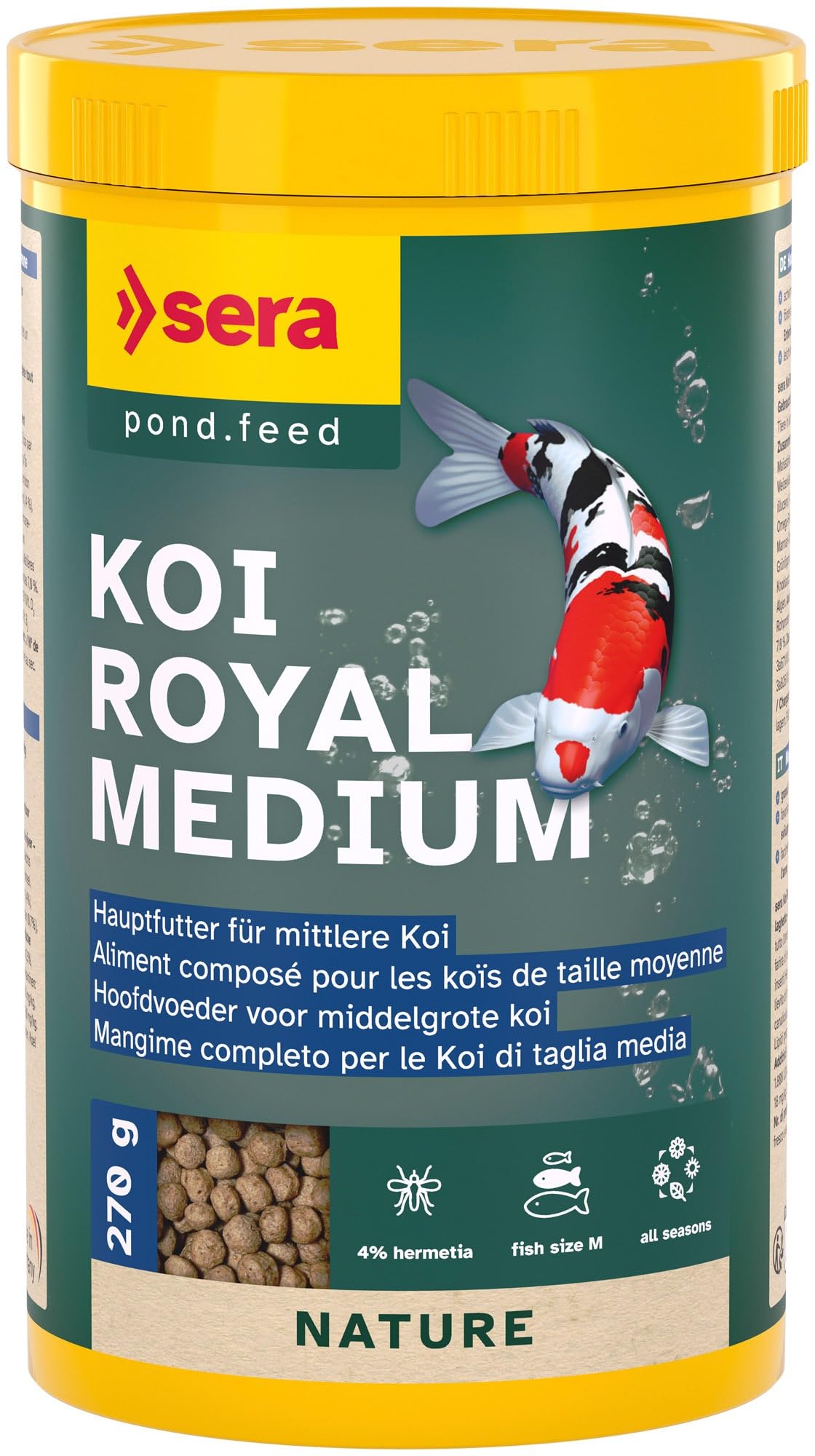 sera Koi Futter Royal Medium | Hauptfutter für 12–25 cm Koi | 1 l (270 g)