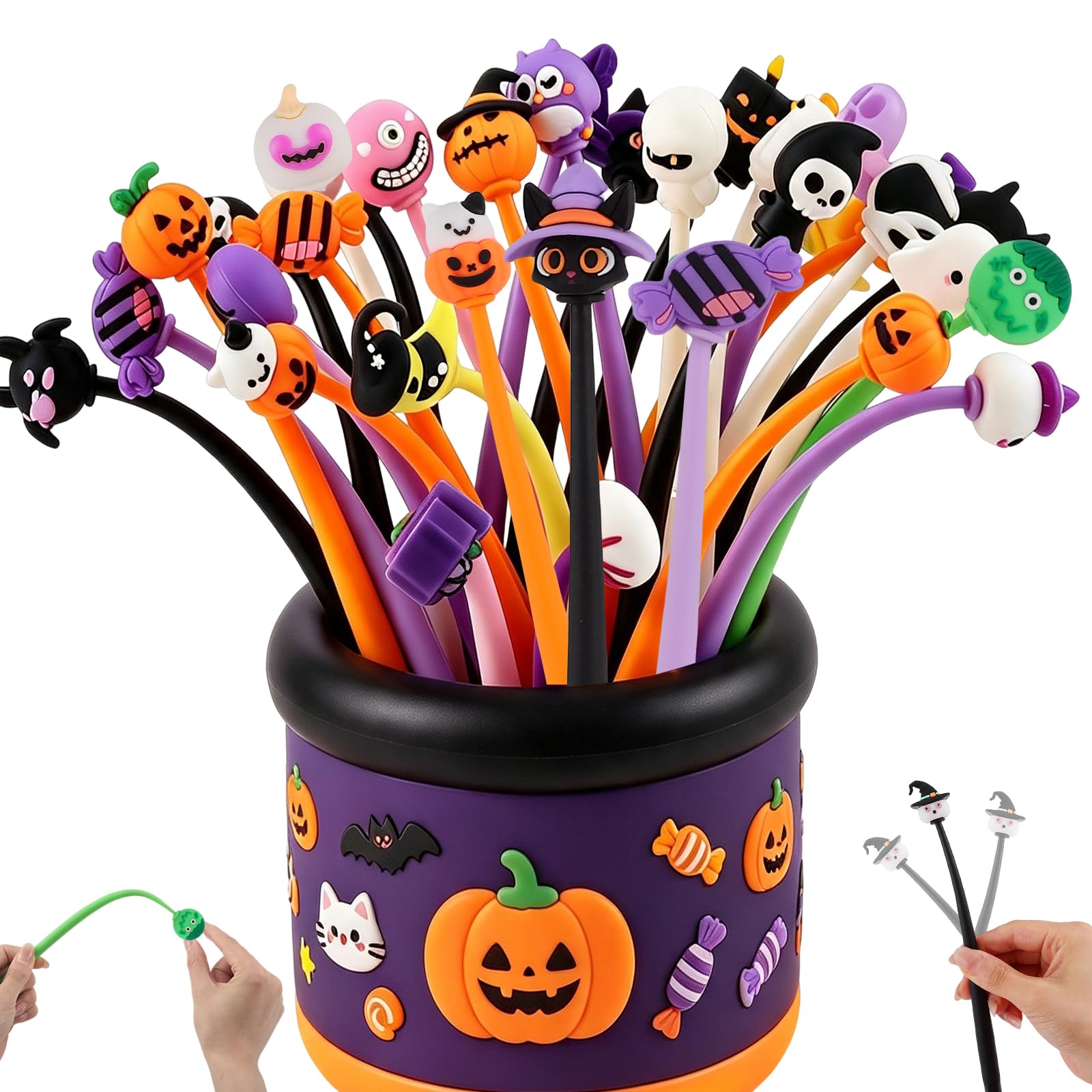 Yoosso Halloween Party Supplies Gel Pens Cartoon Shaker Pen Set