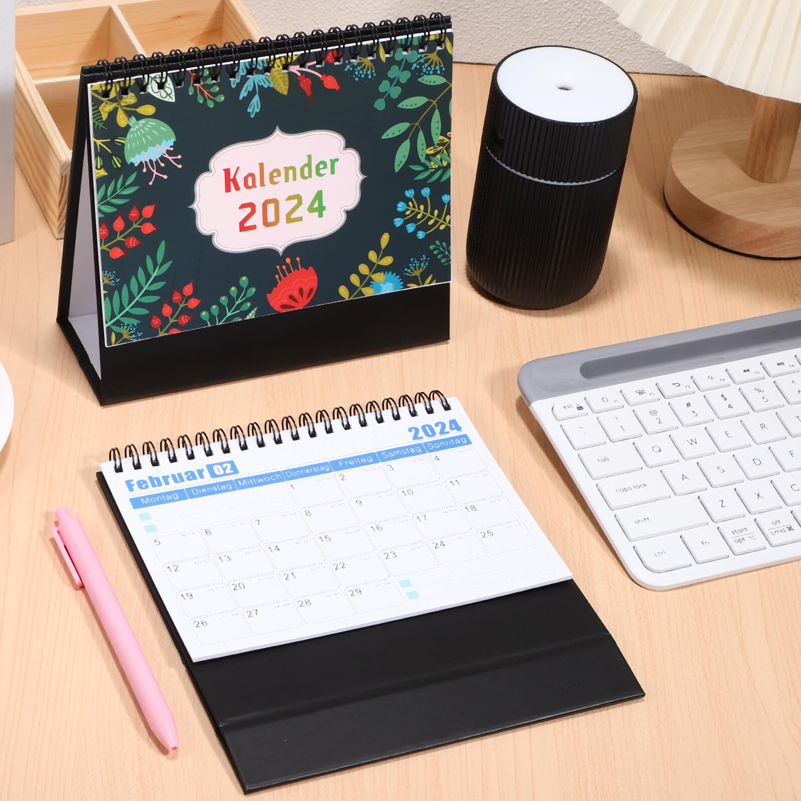 DOITOOL 4 Pezzi Calendari da Tavolo German Design Doppia Spirale Planner Organizzativo per Ufficio e Casa Calendari Scrivania Decorativi e Funzionali