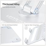 Urmust Support portable réglable avec 360° Base tournante, ergonomique pliable & Riser portable pour ordinateur portable, compatible avec MacBook, Dell, HP, Lenovo, et autres ordinateurs portables de 10 à 17 pouces (argent)