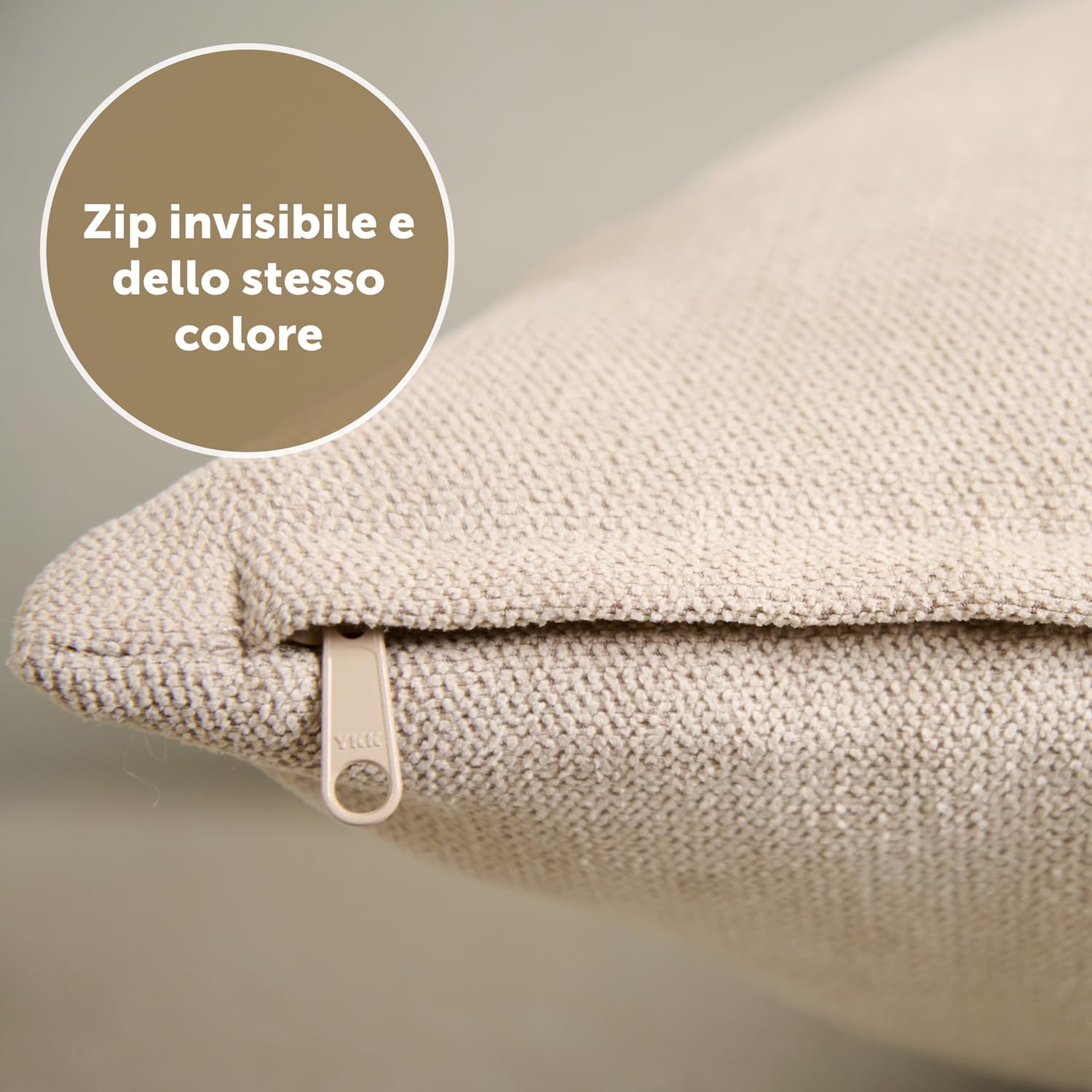 Blumtal Federe Cuscini Divano in Ciniglia, Copricuscini Divano, Federe Cuscino Divano, 2 Pezzi, 45 x 45cm, Taupe