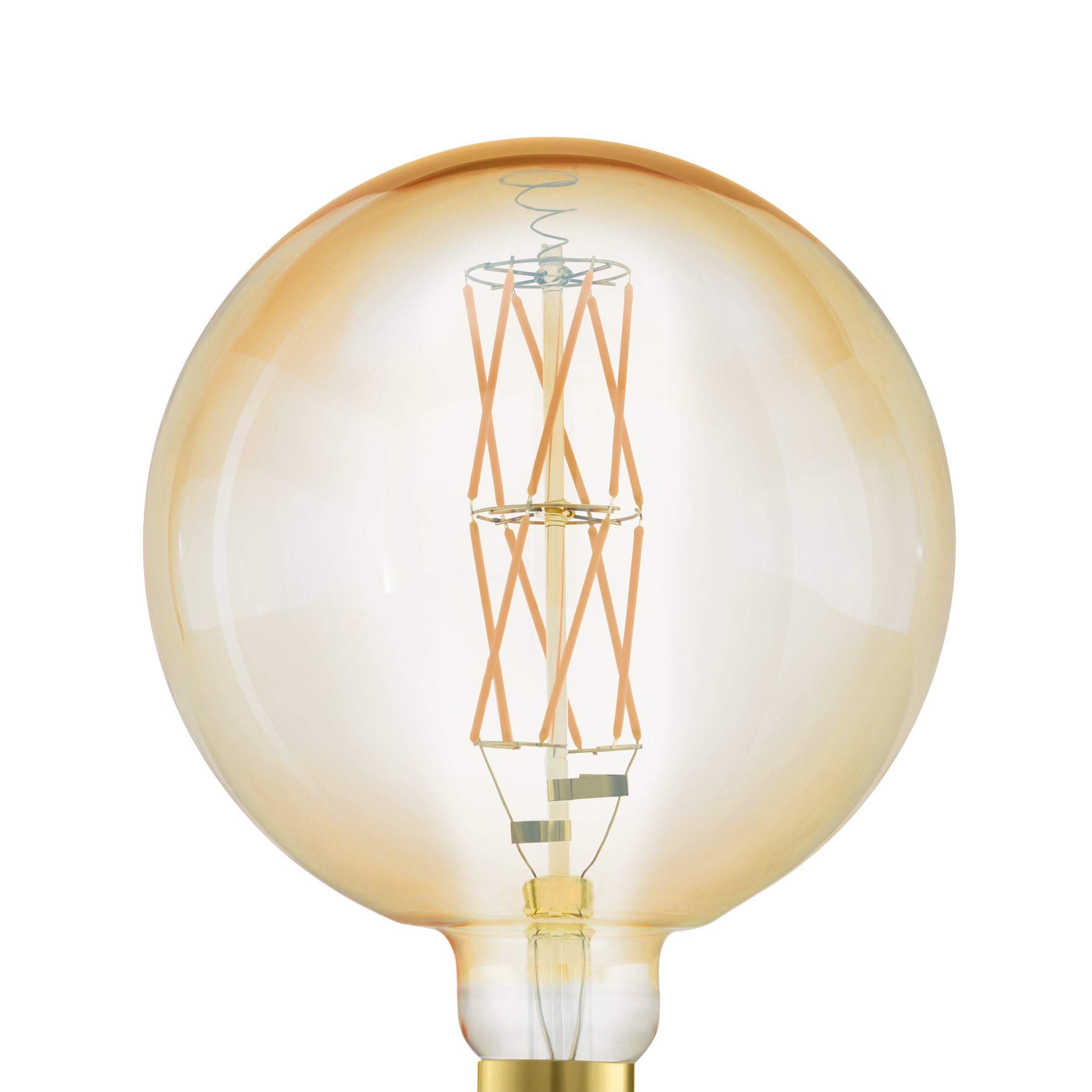 Eglo LED E27 dimmerabile, lampadina vintage ambra di grandi | dimensioni, globo di luce retrò, 8 Watt (equivalente a 60 Watt), 806 Lumen, illuminante bianco caldo, 2100k, G200, Ø 20 cm