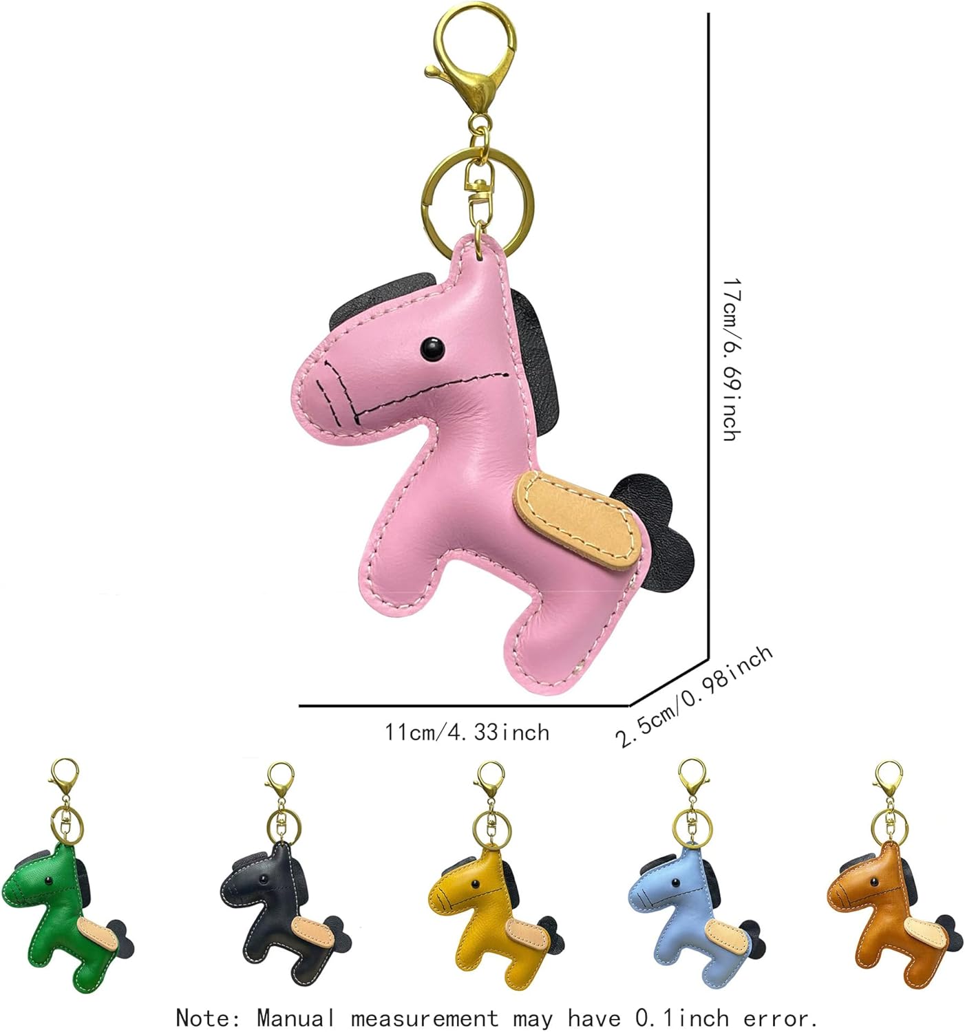 Leather Horse Bag Charm, Kawaii Animal Charm for Purse Handbags Bag Accessories Horse Key Charms - Image 3