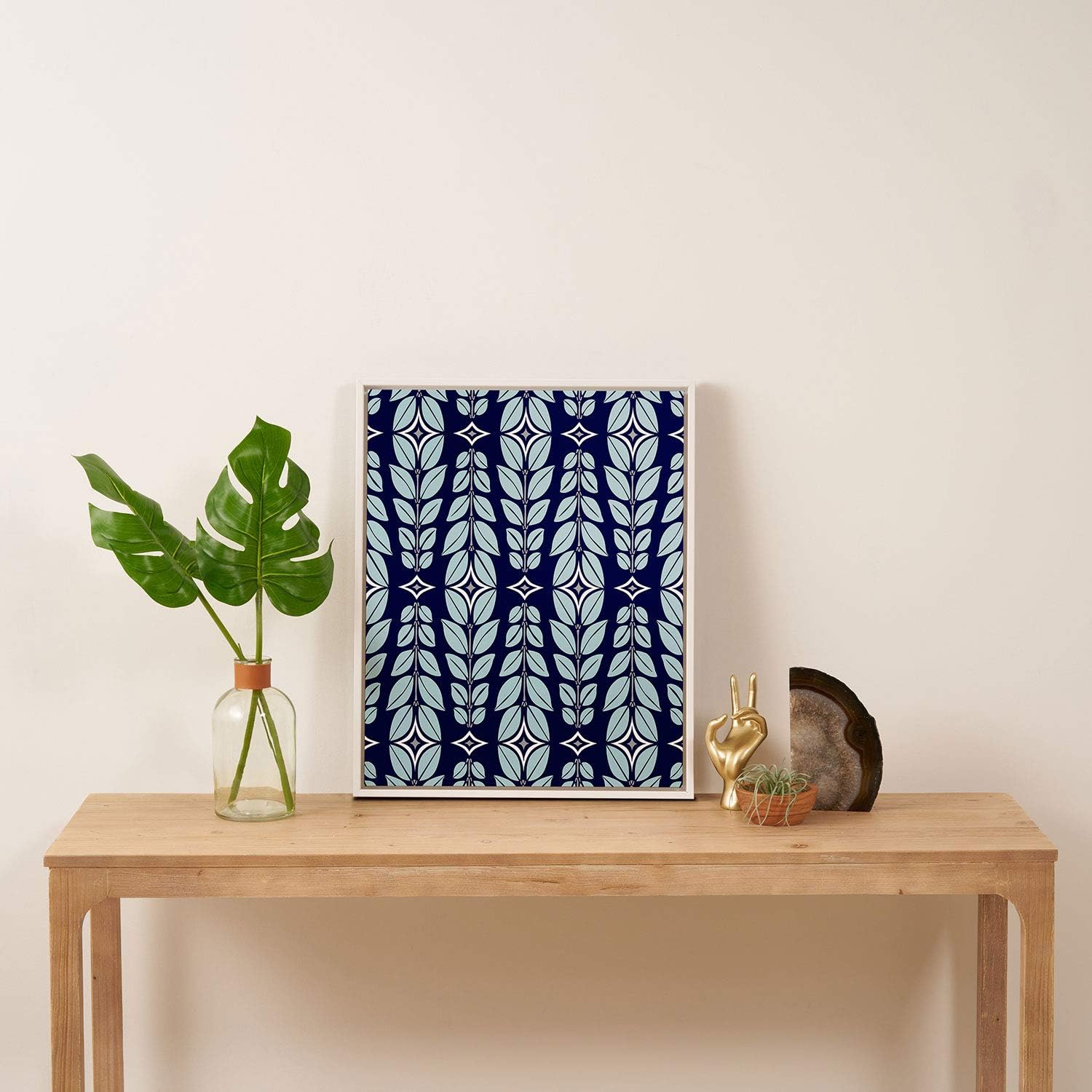 Deny Designs Heather Dutton Cortlan Navy Yard White Framed Art Canvas, 16" x 20", Blue