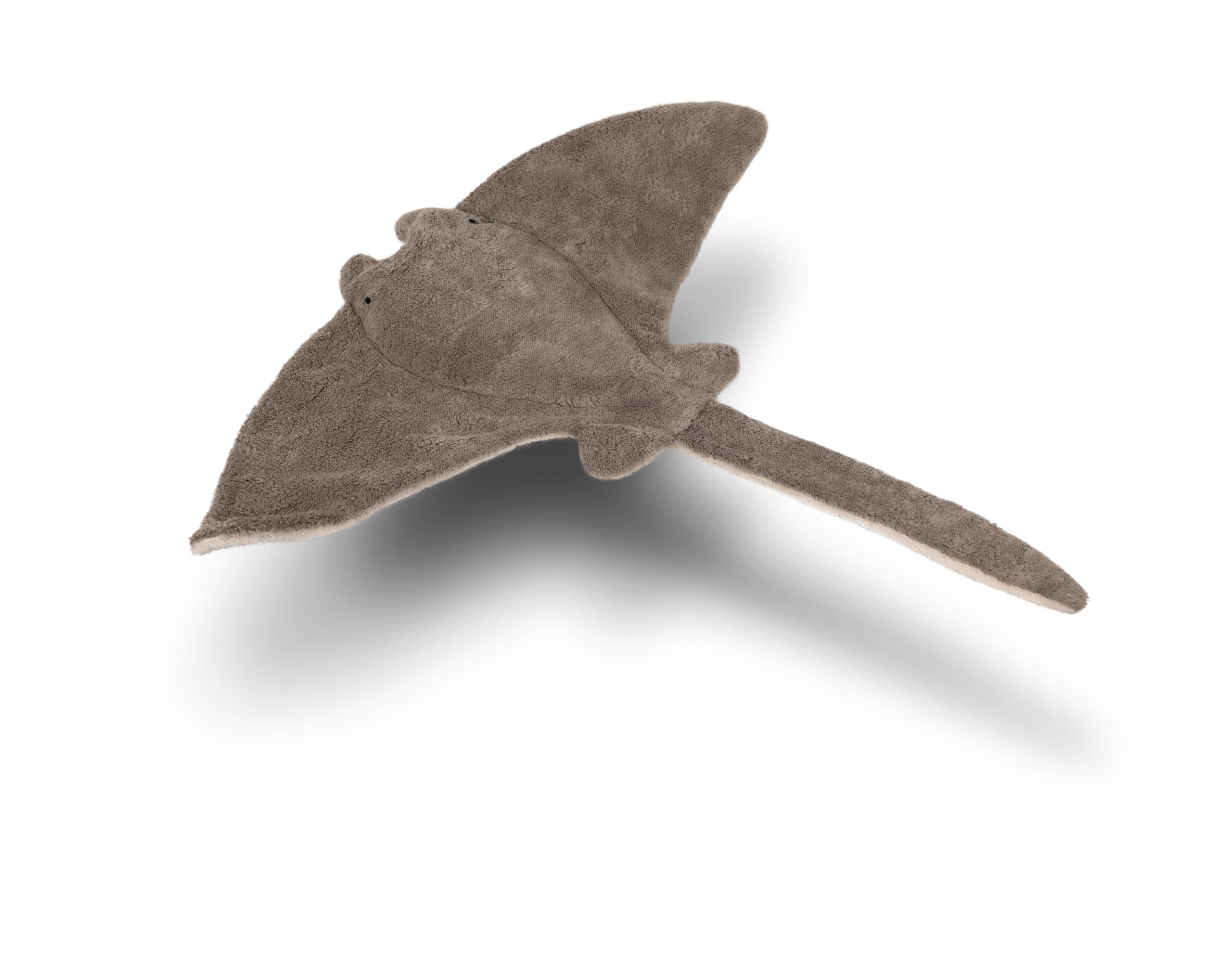 Senger Naturwelt Kleiner Kuscheltier-Mantarochen, Grau | Kuscheliger Begleiter, geeignet ab 3 Monaten | GOTS-zertifiziertes Plüschtier mit herausnehmbarem Wärmekissen zum Erhitzen oder Kühlen