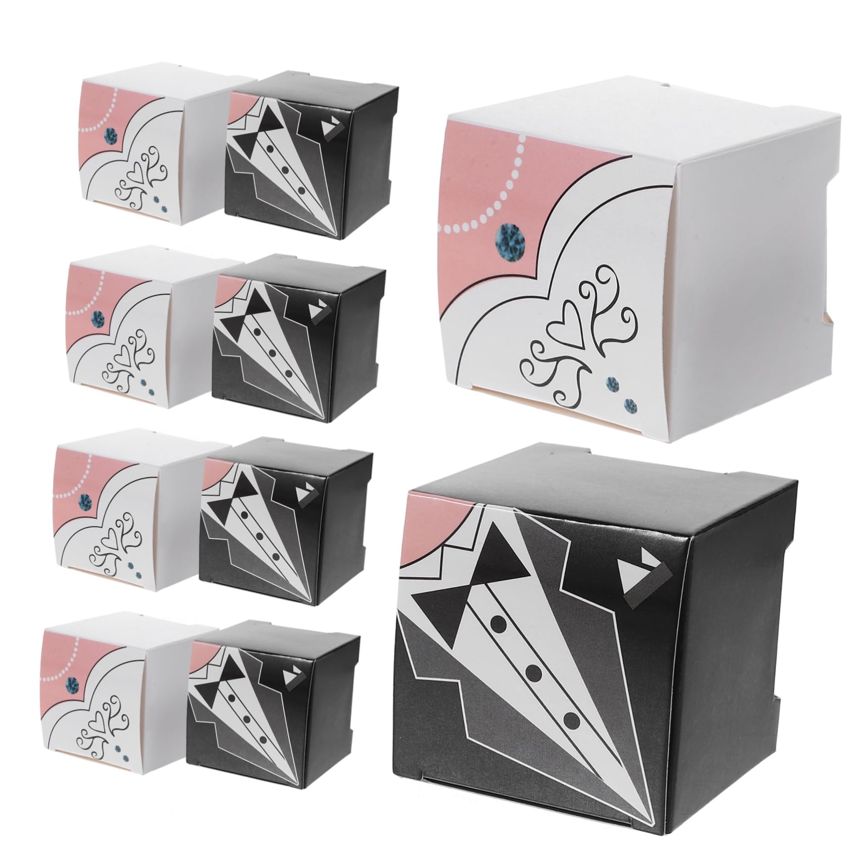 LABRIMP 50pcs Box Decor Candy Gift Baskets Wedding Favors Case Candy Favor Bags Bridal Shower Favors Sweets Gift Basket Candy Basket Gift Candy Case Candy Box Bride Paper Candy Bag