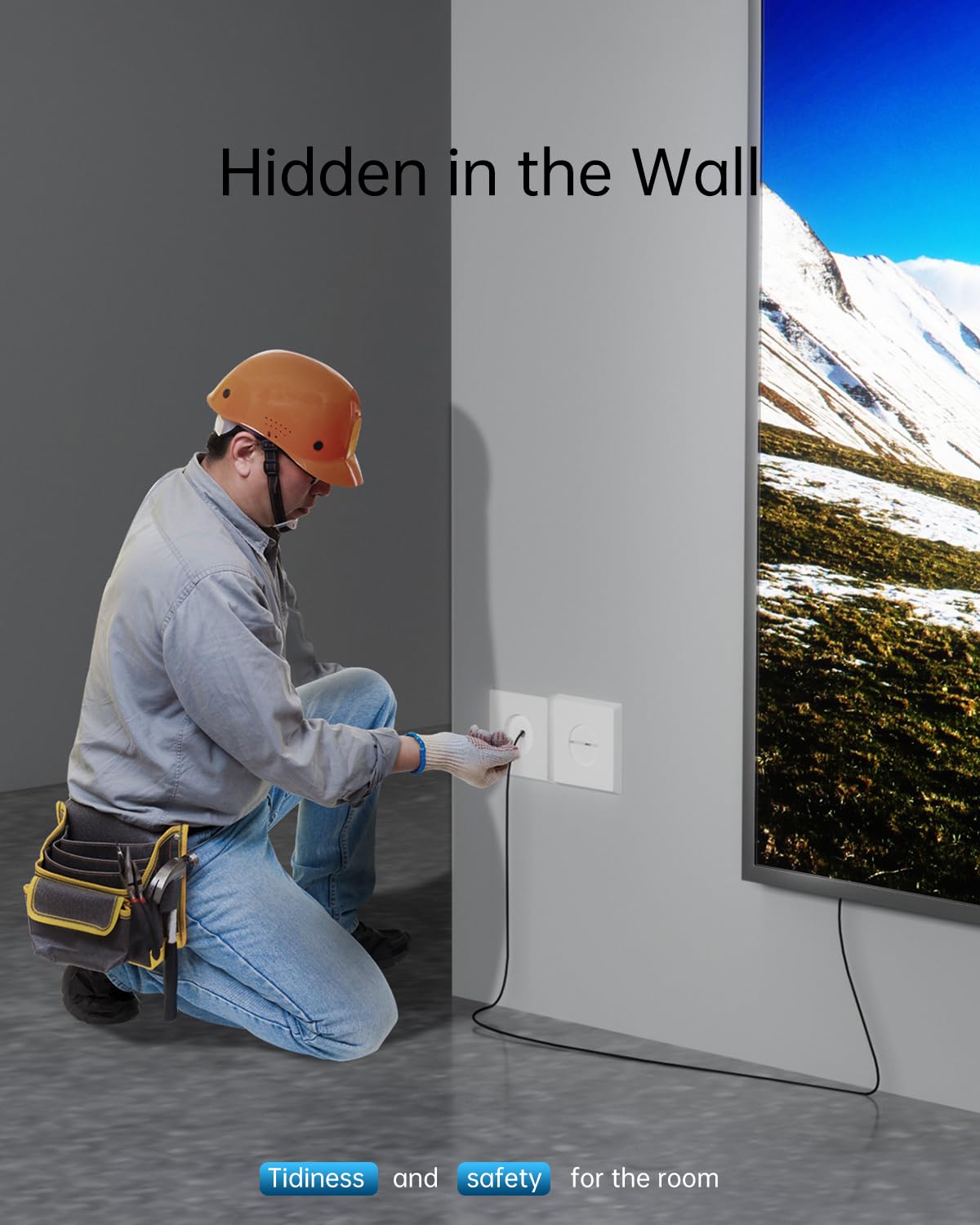 Câble HDMI 4K de 22,9 m, câble HDMI en fibre optique (HDMI2.0b, 18 Gbit/s, 4K 60 Hz 4:4:4 RVB, 1080p), cordon fin actif unidirectionnel ultra haute vitesse, compatible avec PC, ordinateur portable,