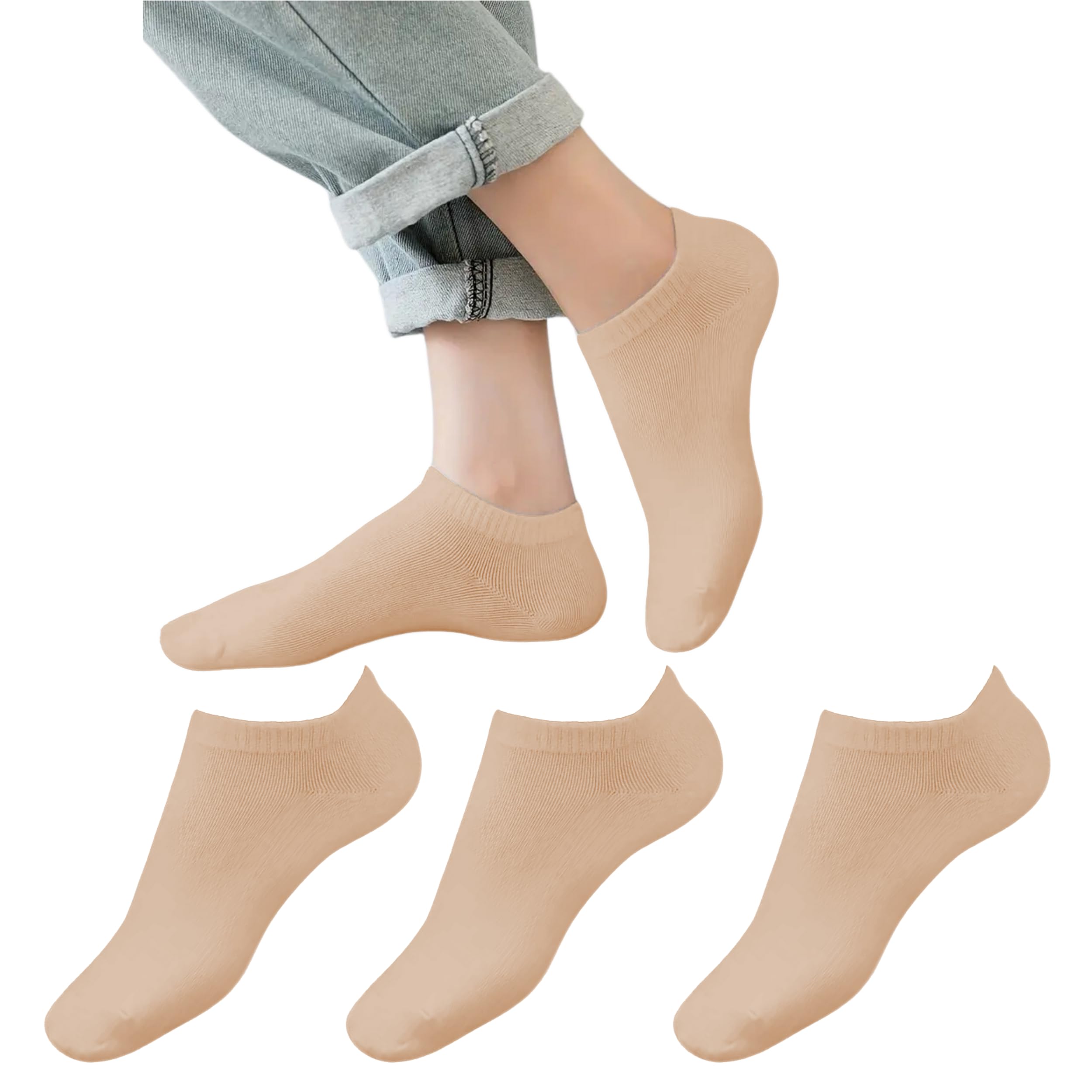 Women's Ankle Length Low Cut Cotton Socks Pack Of 3