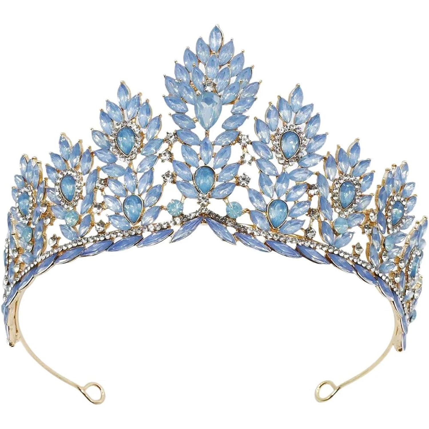 Black Crystal Tiara Crown For Women Vintage Rhinestone Princess Headpiece Bridal Wedding Prom Birthday Party Hair Accessories