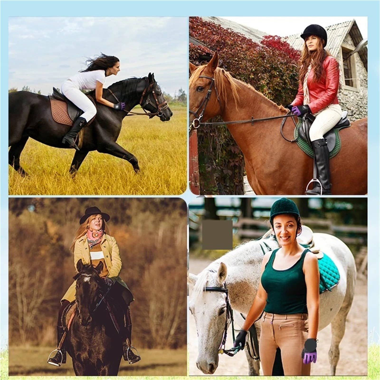 Guantes De Equitación Guantes de equitación for Mujer, de Malla, Transpirables, Ligeros, Guantes de Agarre cómodos para Un Mejor Agarre