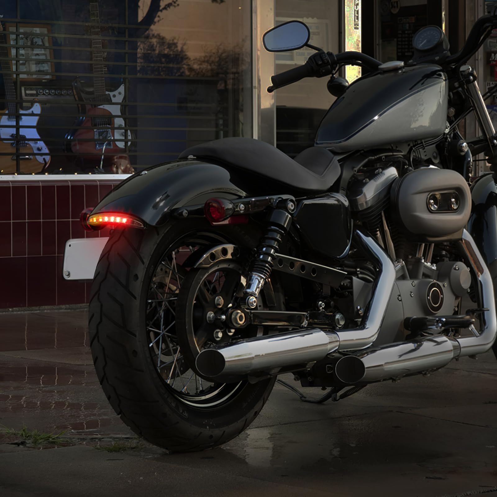 DREAMIZER Fanale posteriore a LED per moto, Indicatore di direzione, per motocicletta Parafango Targa del freno di coda Luce a LED ricambio arresto per Sportster XL883N 1200N XL1200V XL1200X