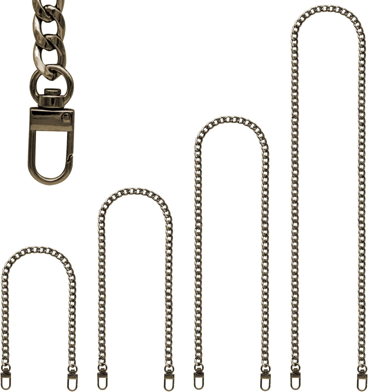 RAPUDA Purse Chain Strap, 4 Pieces Different Sizes Bag Chain Strap, Metal Chain Straps for DIY Purse Handbag Shoulder Crossbody Bag (15.4 Inch, 23.6 Inch, 31.4 Inch, 47.2 Inch) Bronze