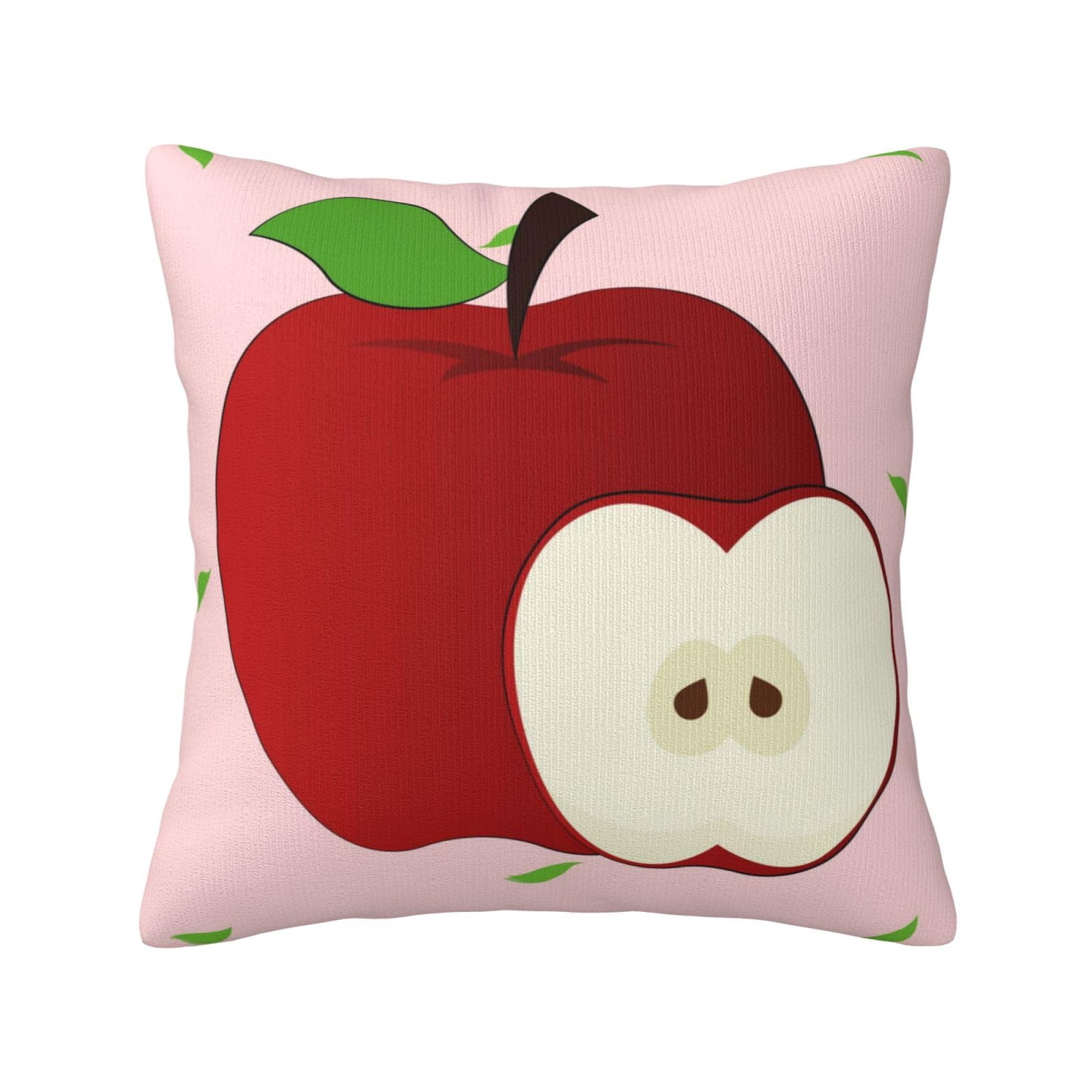 WZYCWB Cartoon Red Fruit Printed Double-Sided Plush Pillowcase, Sofa Bed Decorative Pillowcase (18x18 inches)