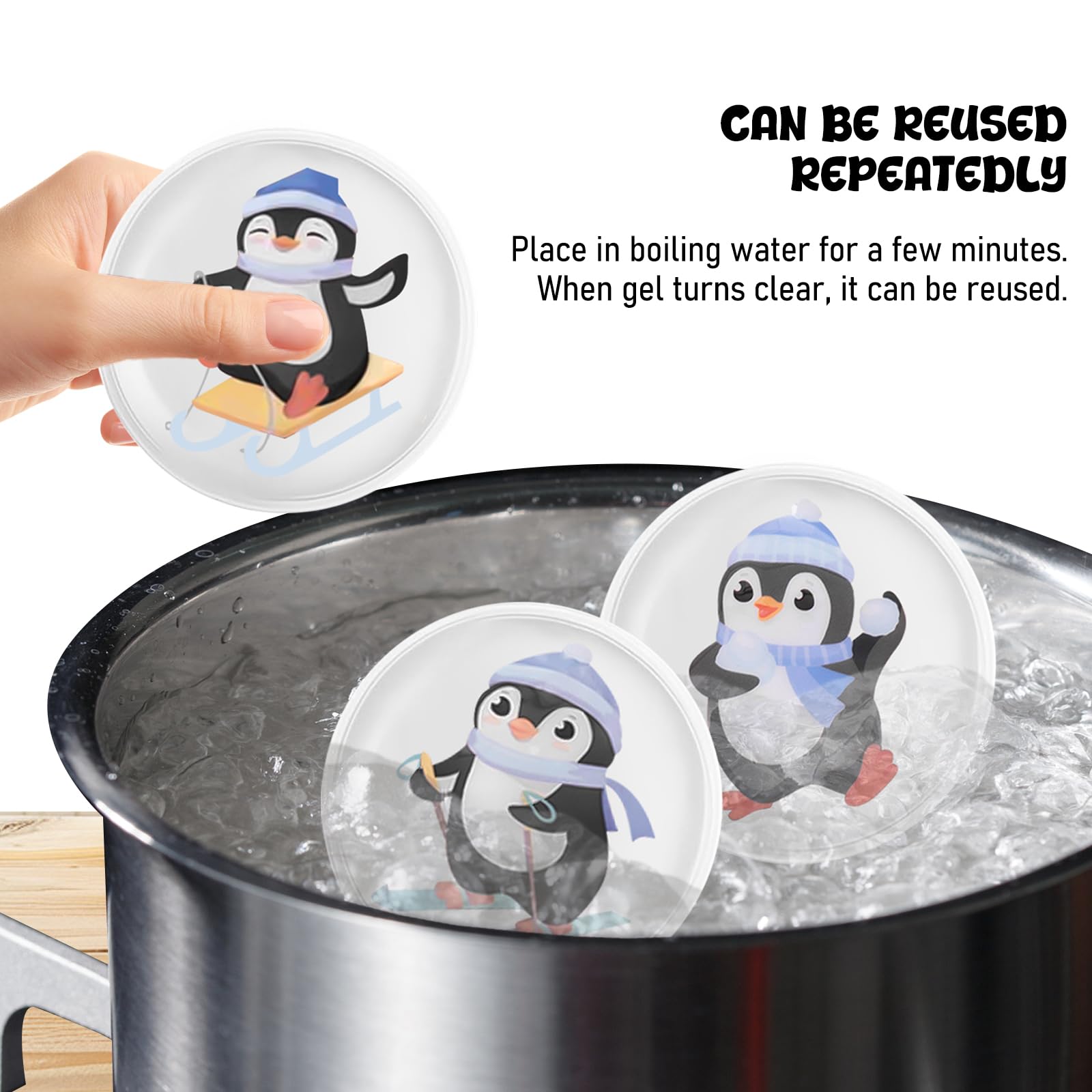 Scaldamani Riutilizzabili Tema Natale - 5 Pezzi Per Bambini E Adulti