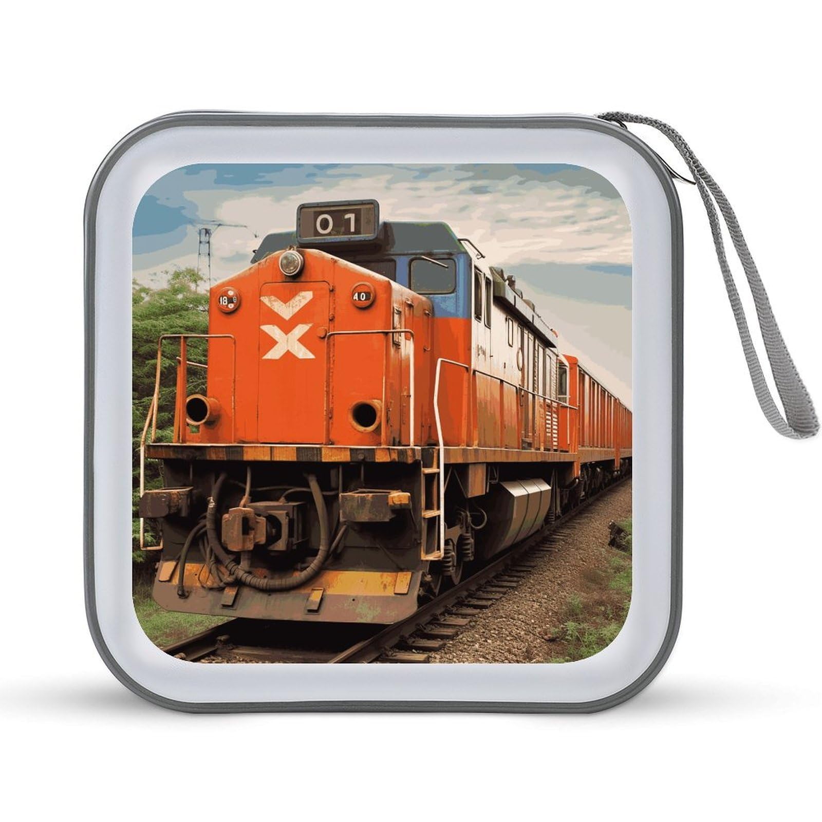 VstaDank Train CD Case with Hand Strap Lightweight DVD Wallet Holder 40 Capacity CD/DVD Case Wallet Protective CD Wallet CD/DVD Portable Storage Binder for Car Home Office