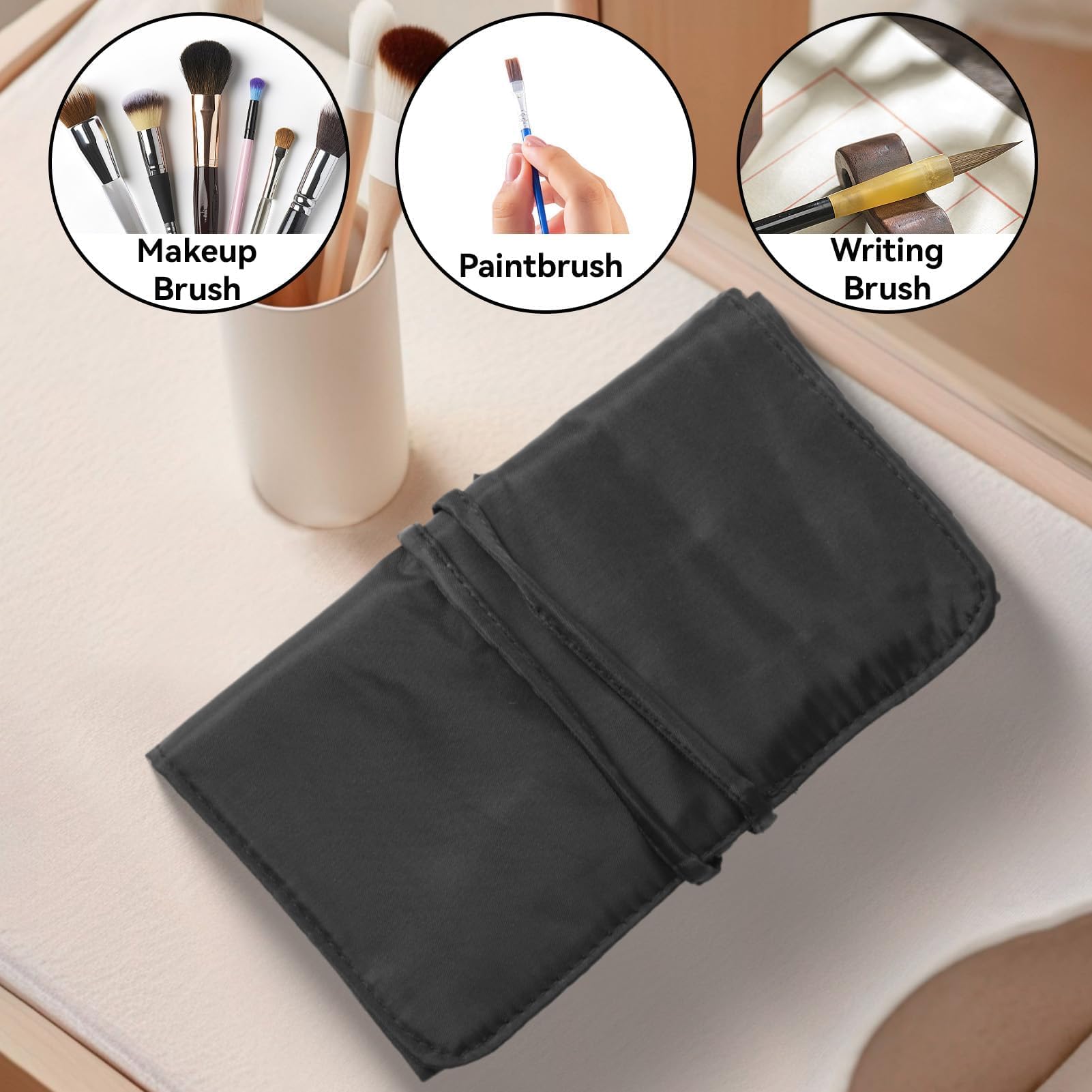 Organizzatore di Pennelli Per Trucco, Pennelli Borsa Per Cosmetici Borsa Per Pennelli Per Trucco Portatile Per Viaggio Custodia Arrotolabile Per Pennelli Per Trucco Borsa Per Cosmetici da Viaggio
