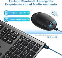 iClever DK03 Bluetooth/2.4G Vezeték Nélküli Billentyűzet és Egér Szett - Újratölthető, Ergonomikus, Vékony Alumínium Kialakítás, 3 Eszköz Cs 3