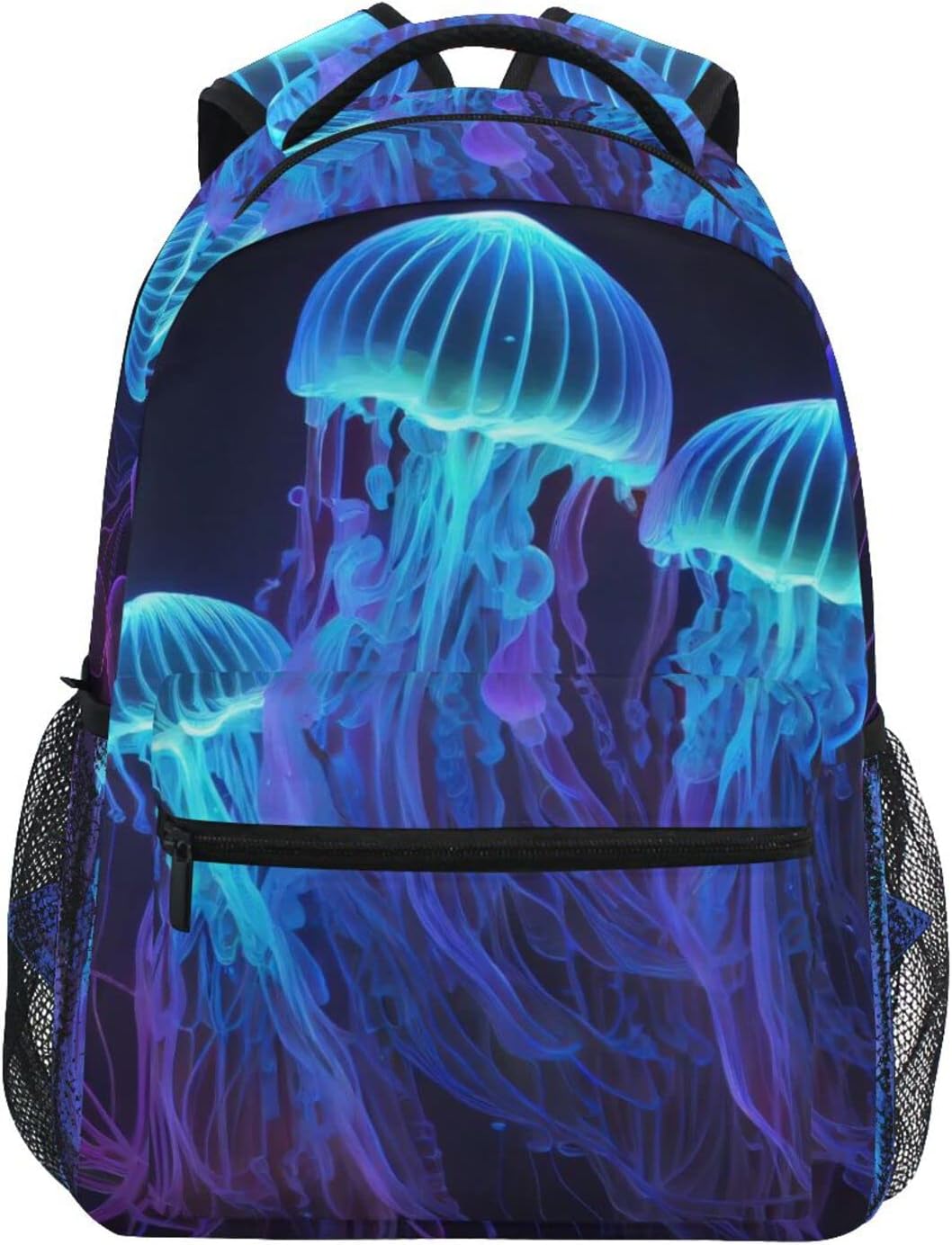 Vnurnrn Beautiful Jelly Fish Kids Travel Backpack for Boys Girls, Large Capacity with Name Tag Slot