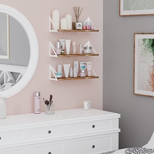 Miniatura 5 de Wallniture Minori - Estantes flotantes de madera para almacenamiento de pared estantes de libros de pared para decoración de sala de estar juego de