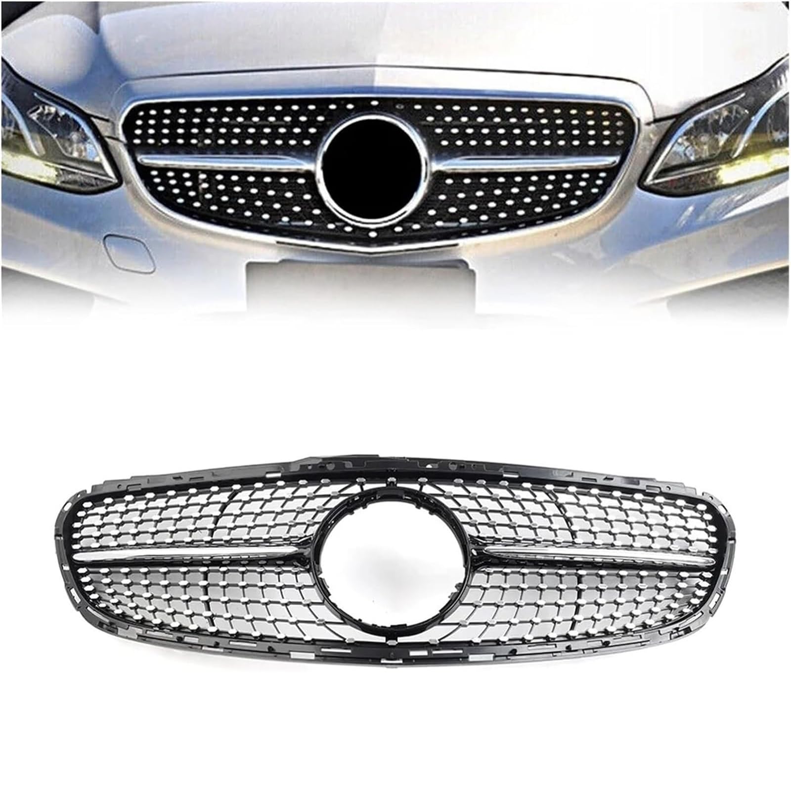 BXQDAM Front grille,Compatible with Mercedes-Benz E Class W212 E200 E250 E350 E550 4 Door 2014-2016,Front grille parts