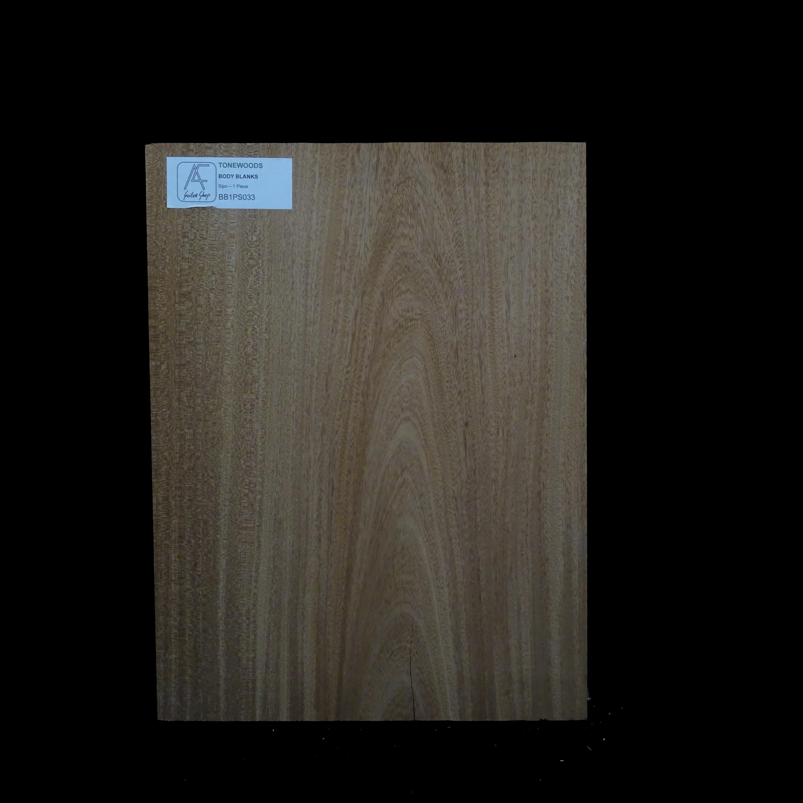 Corps de guitare en acajou sipo une pièce BB1PS033 bois de lutherie brut calibré pour guitare